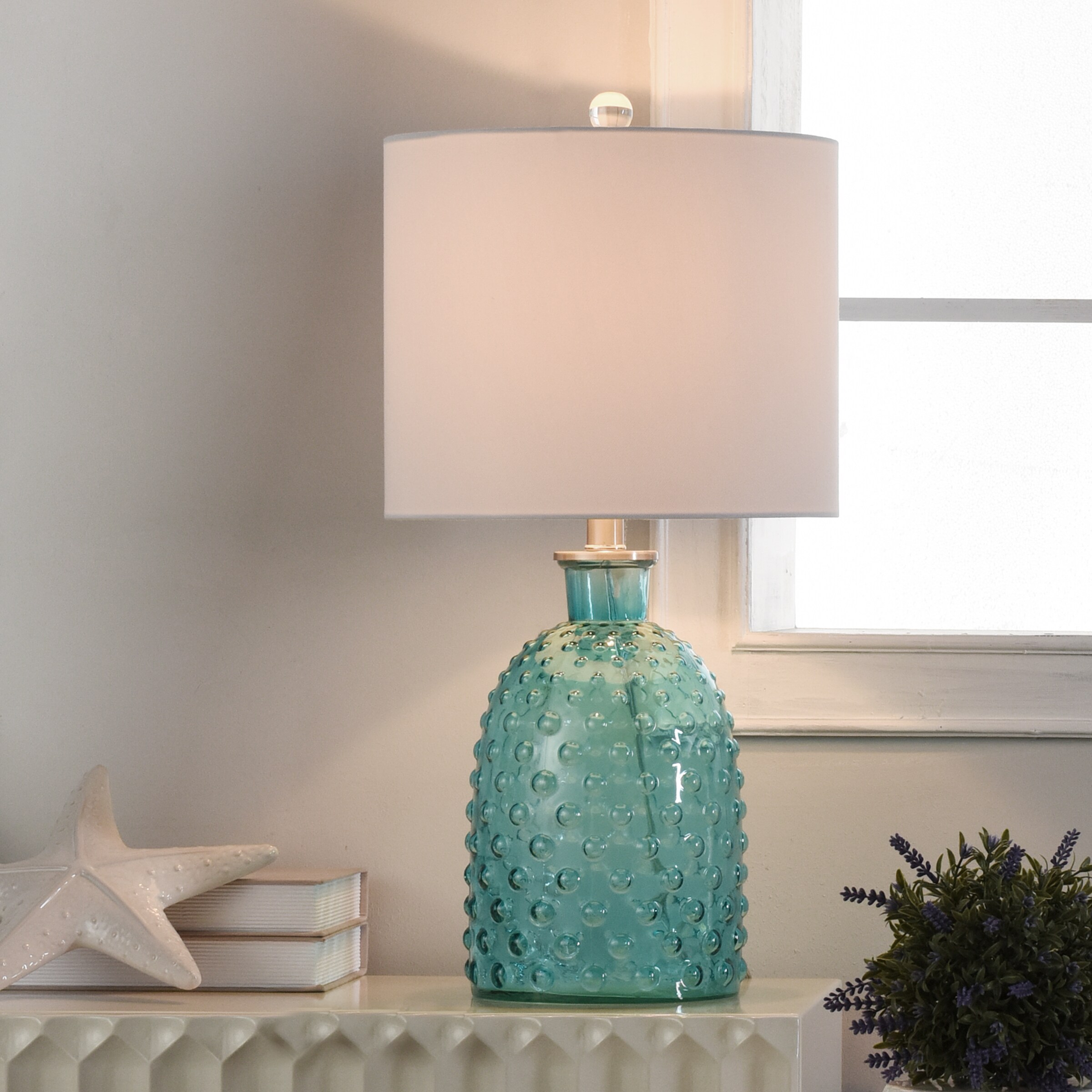 StyleCraft Home Collection 24-in Bright Blue On/Off Switch Table Lamp ...