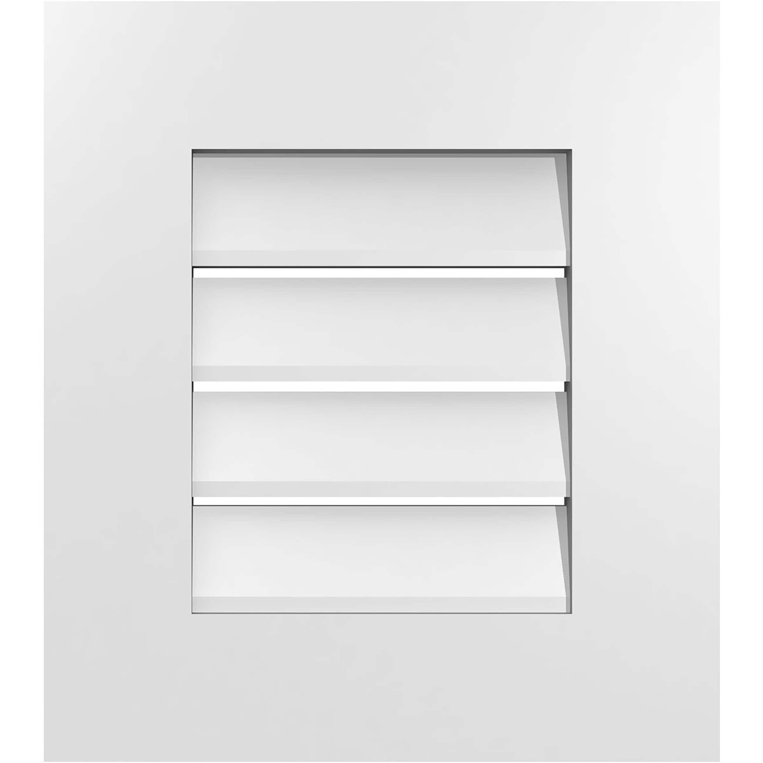 Ekena Millwork GVPVE16X1801SF 16-Inches x 18-Inches Off-white Rectangle PVC Gable Louver Vent