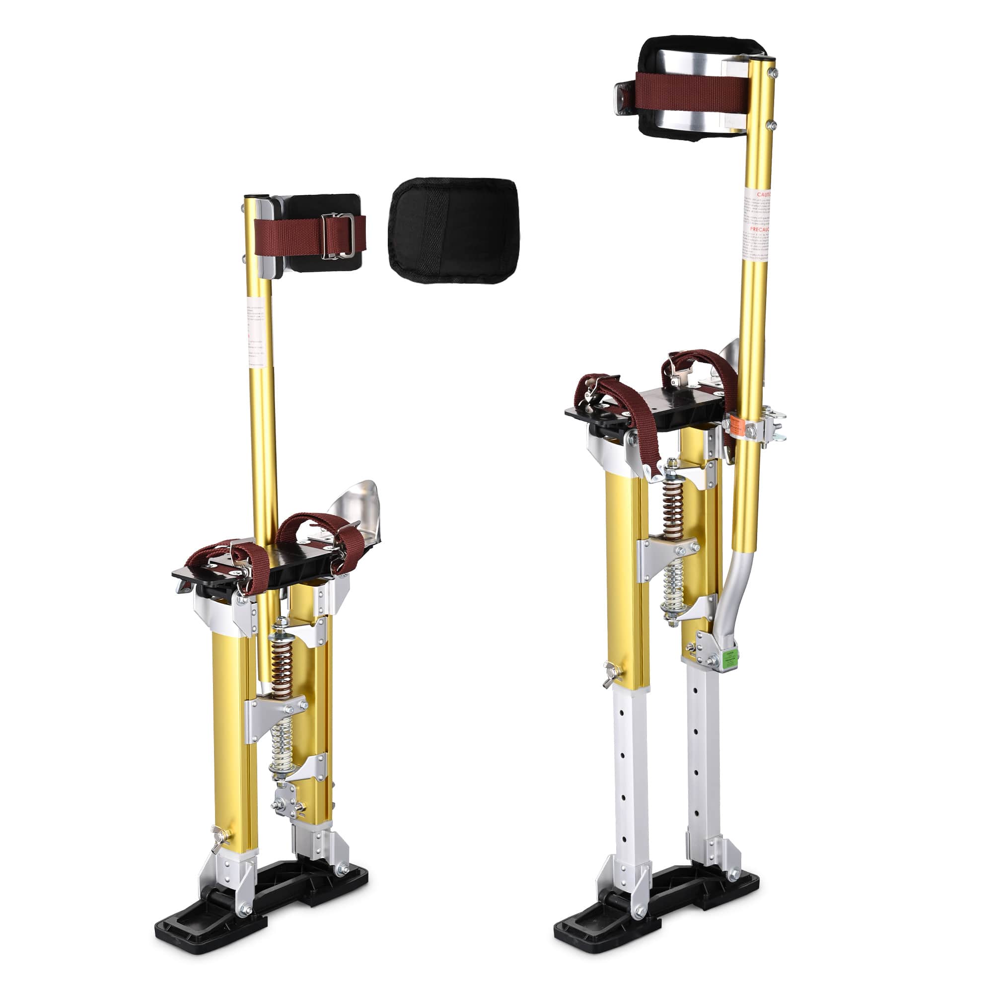 Yescom 16-24 inch Drywall Stilts Adjustable Aluminum Painting Tool Sheetrock Lift with Leg Pads Protect for Ceiling Construction Yellow YES0540 #08STI005-1624-15-LO