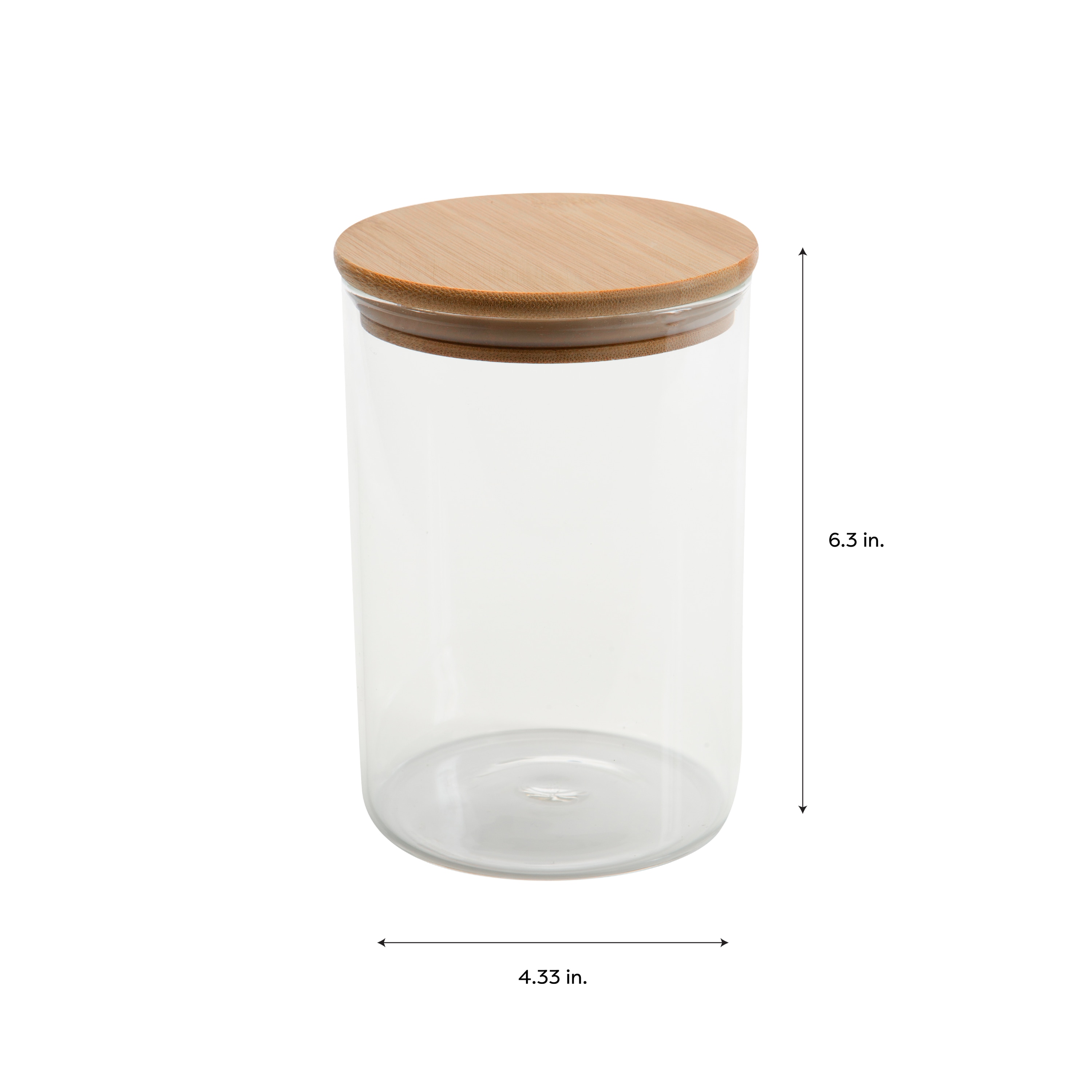 Stackable Glass Container with Bamboo Lid 2Pack