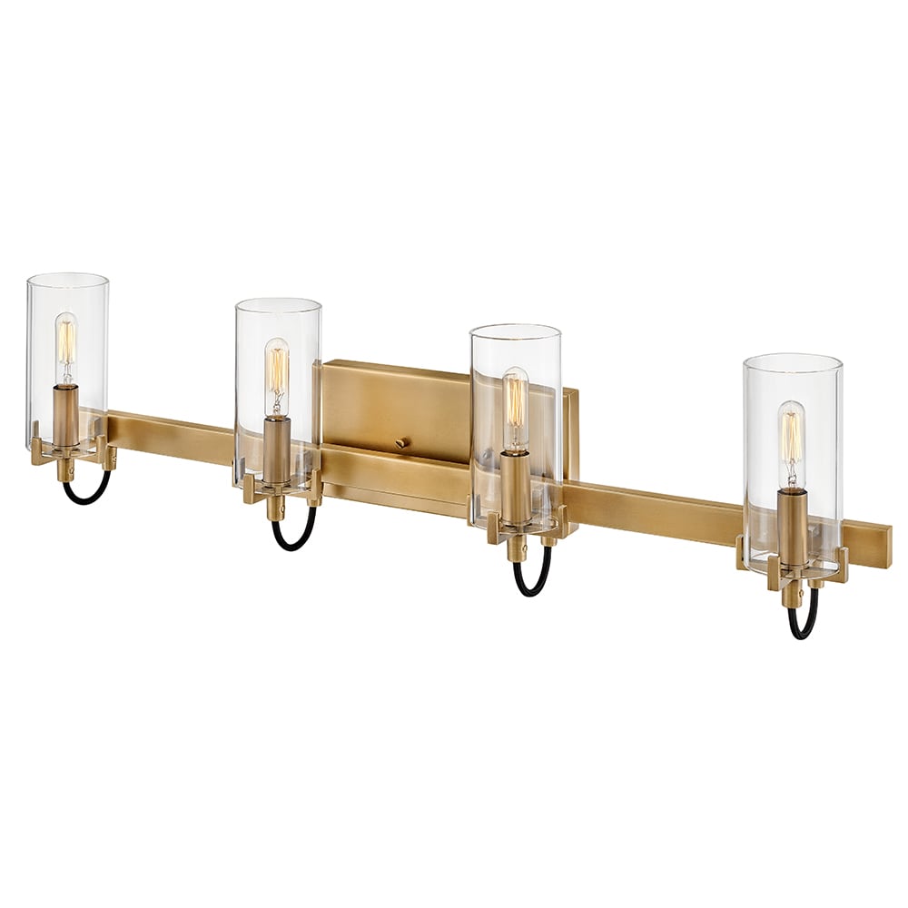 Heritage Brass 4-Light Vanity Fixture with Clear Glass Shades