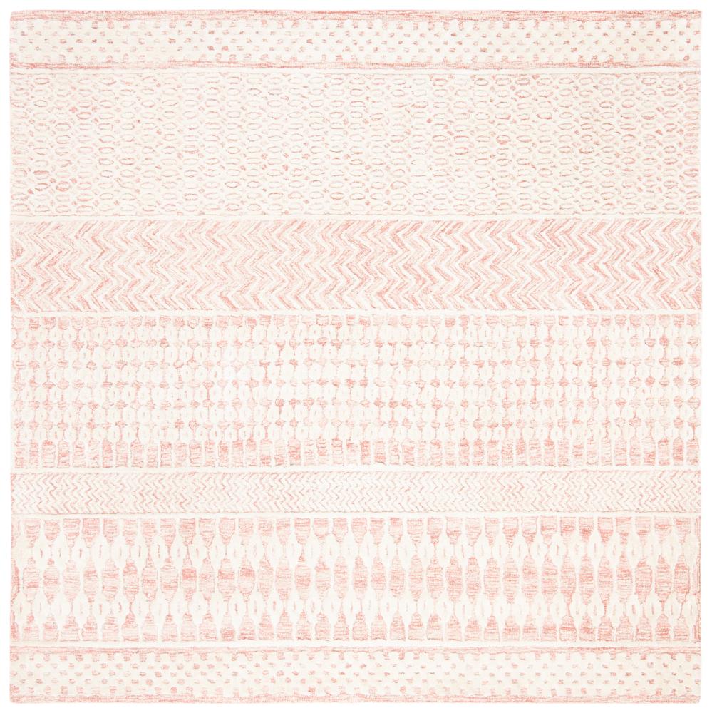 Safavieh GLM538U-6SQ Glamour Etta 6 x 6 (ft) Tufted Synthetic Light Pink/Ivory Square Indoor Geometric Bohemian/Eclectic Area rug