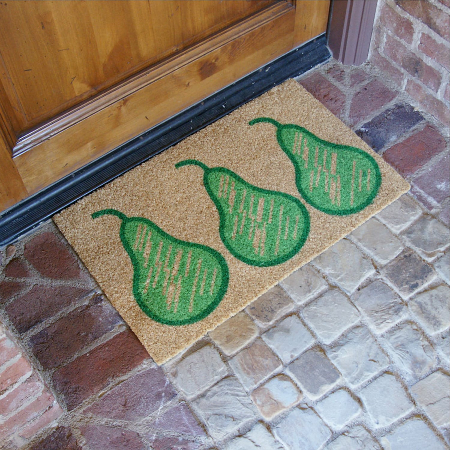 Rubber-Cal 10-102-020 2-ft x 3-ft Green Coir Rectangular Indoor or Outdoor Door Mat