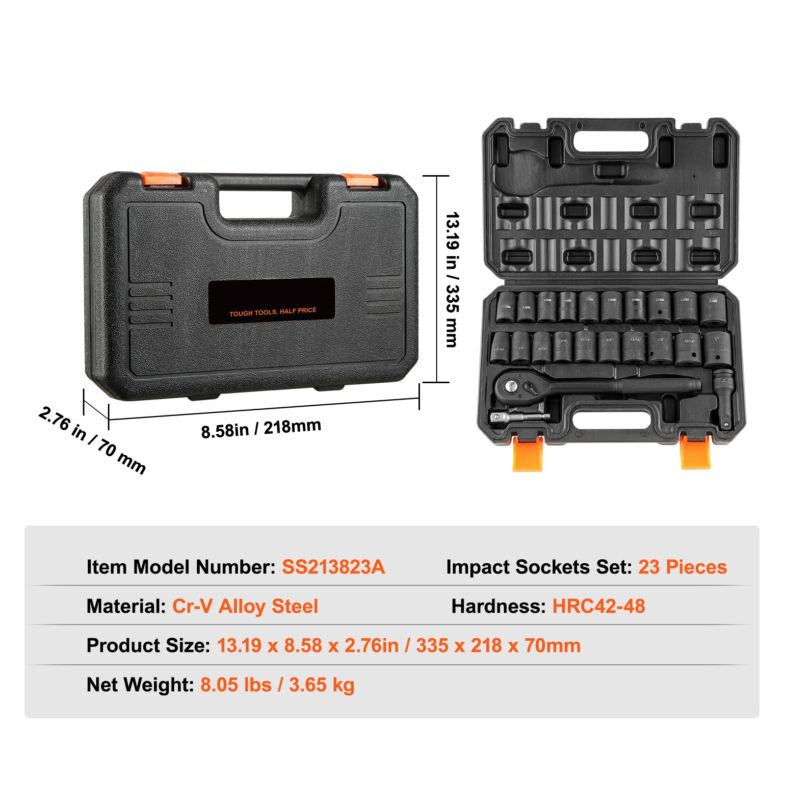 VEVOR SCCJT12SAECR03774V0 Impact-Socket-Sets - View #7