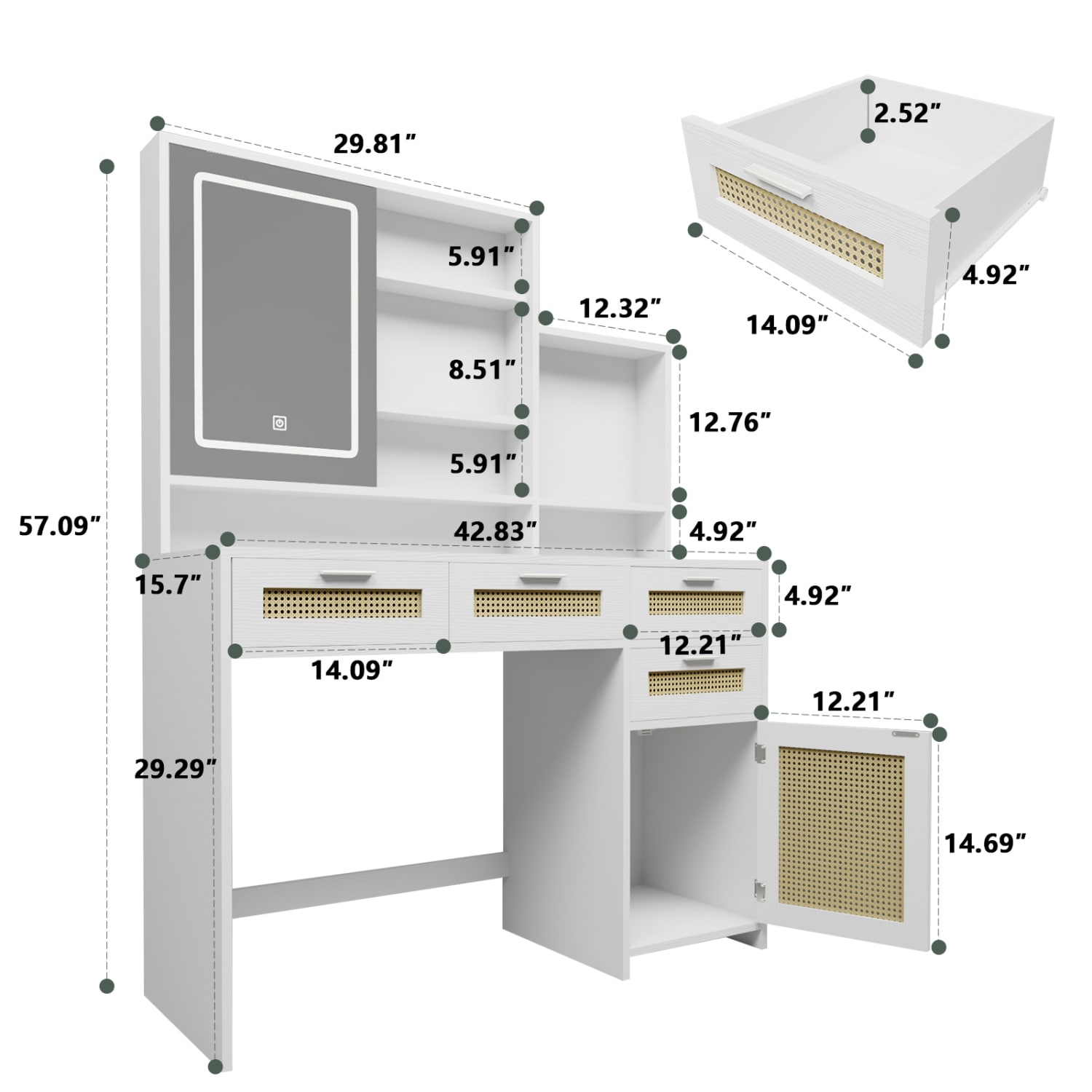 Streamdale Furniture W2227P160483 Bedroom-Vanities - View #2