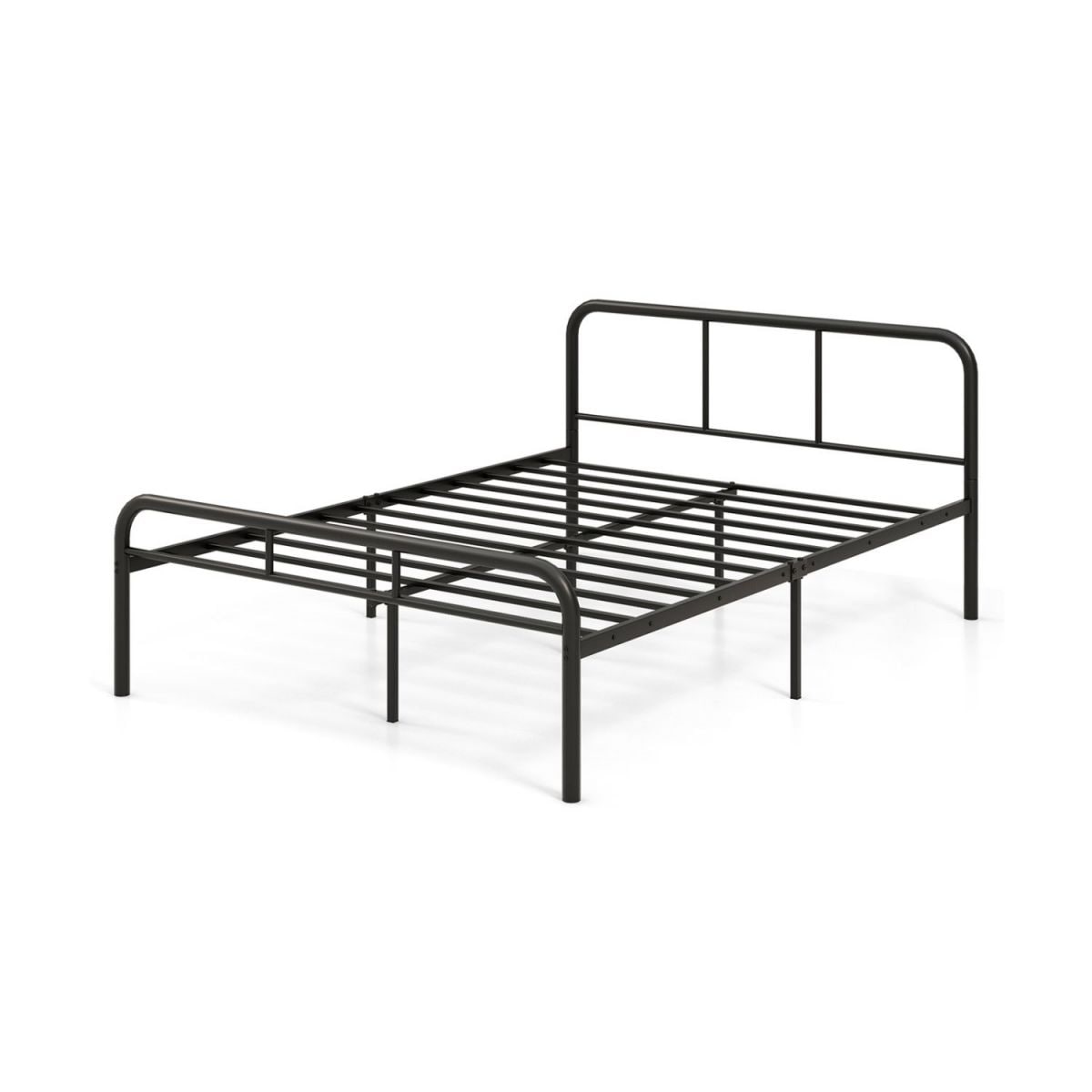 Iseryn DC16539DKF Full Black Metal Bed Frame with Headboard