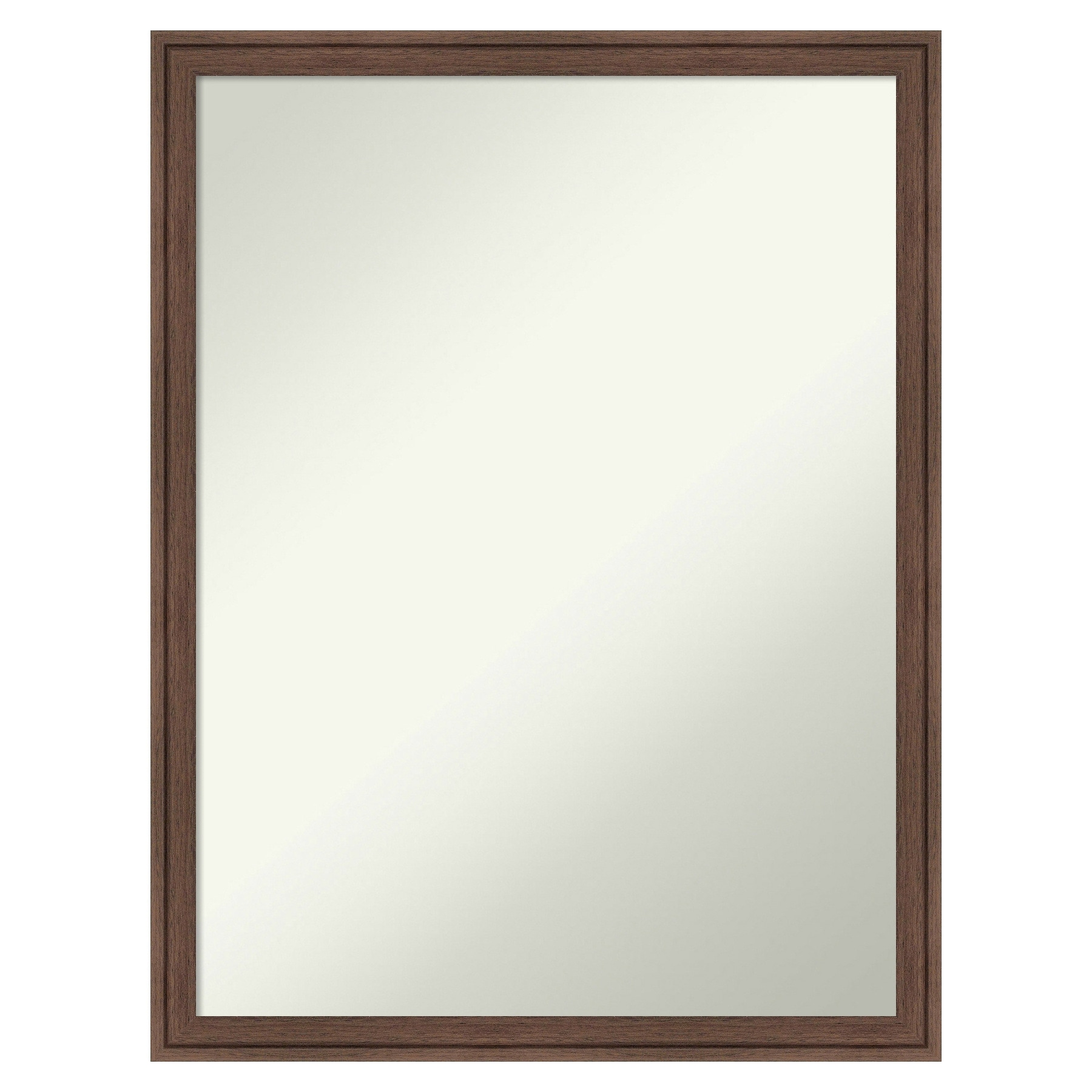 Amanti Art Florence Medium Brown Frame 19.75-in W x 25.75-in H Rectangle Florence Medium Brown Framed Vanity Mirror