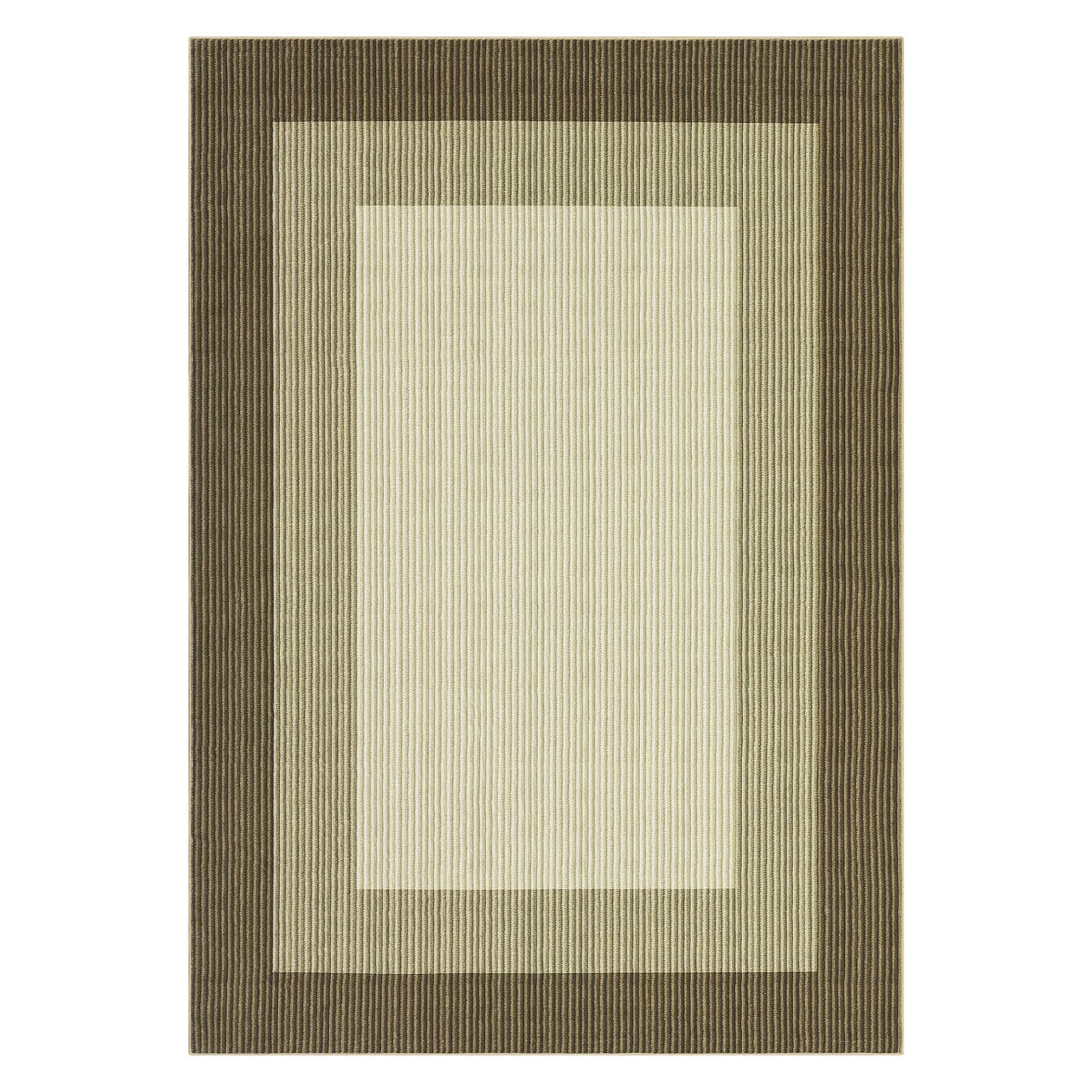Qeetex SUNNY-PHO-344Q8MVD 8 x 10 ft Polyester Brown Rectangular Indoor Geometric Bordered Modern Machine Washable Area Rug
