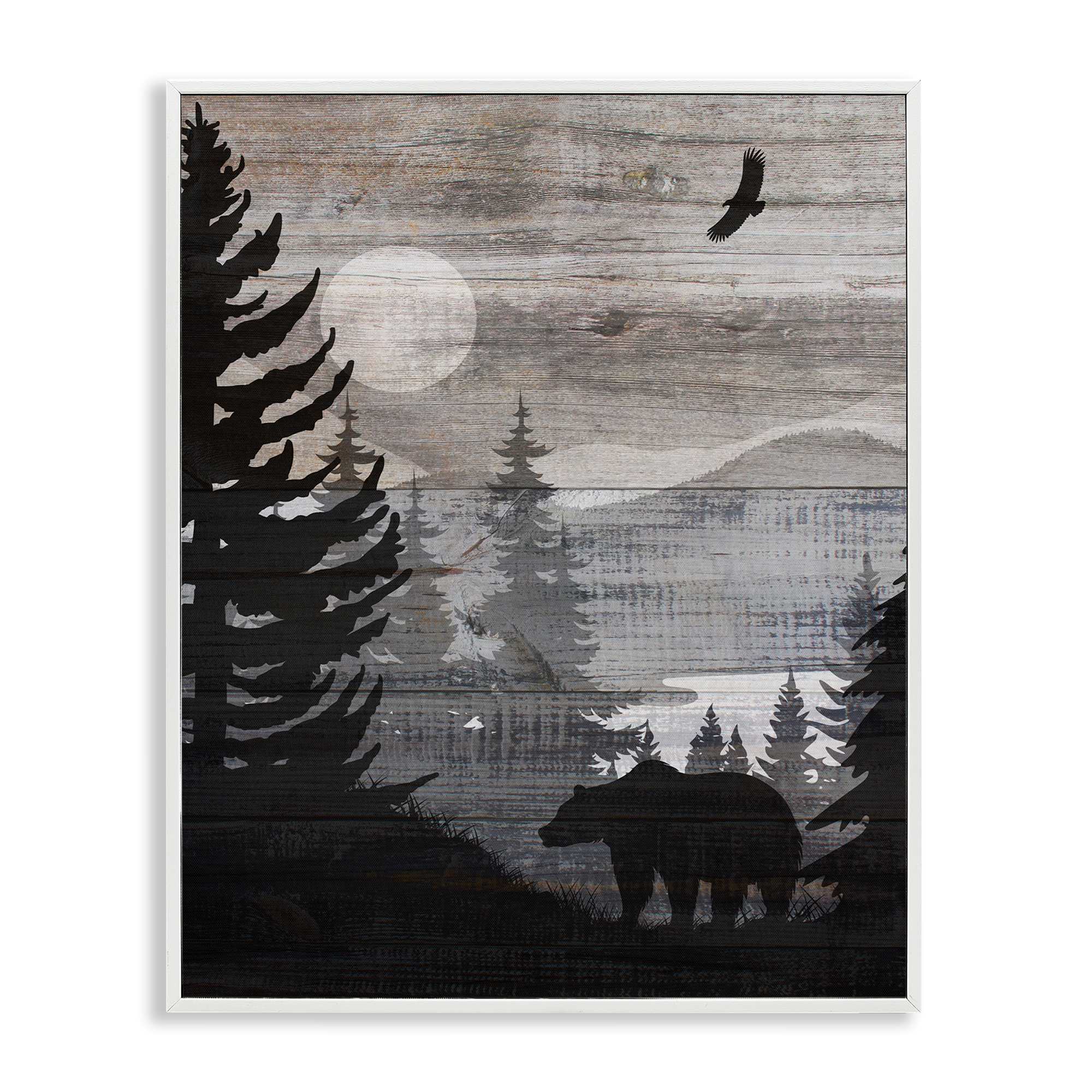 Stupell Industries BS-242-WFR-11X14 Rustic Woodland Evening White Framed Giclee Art By Susan Arnot 11 x 14