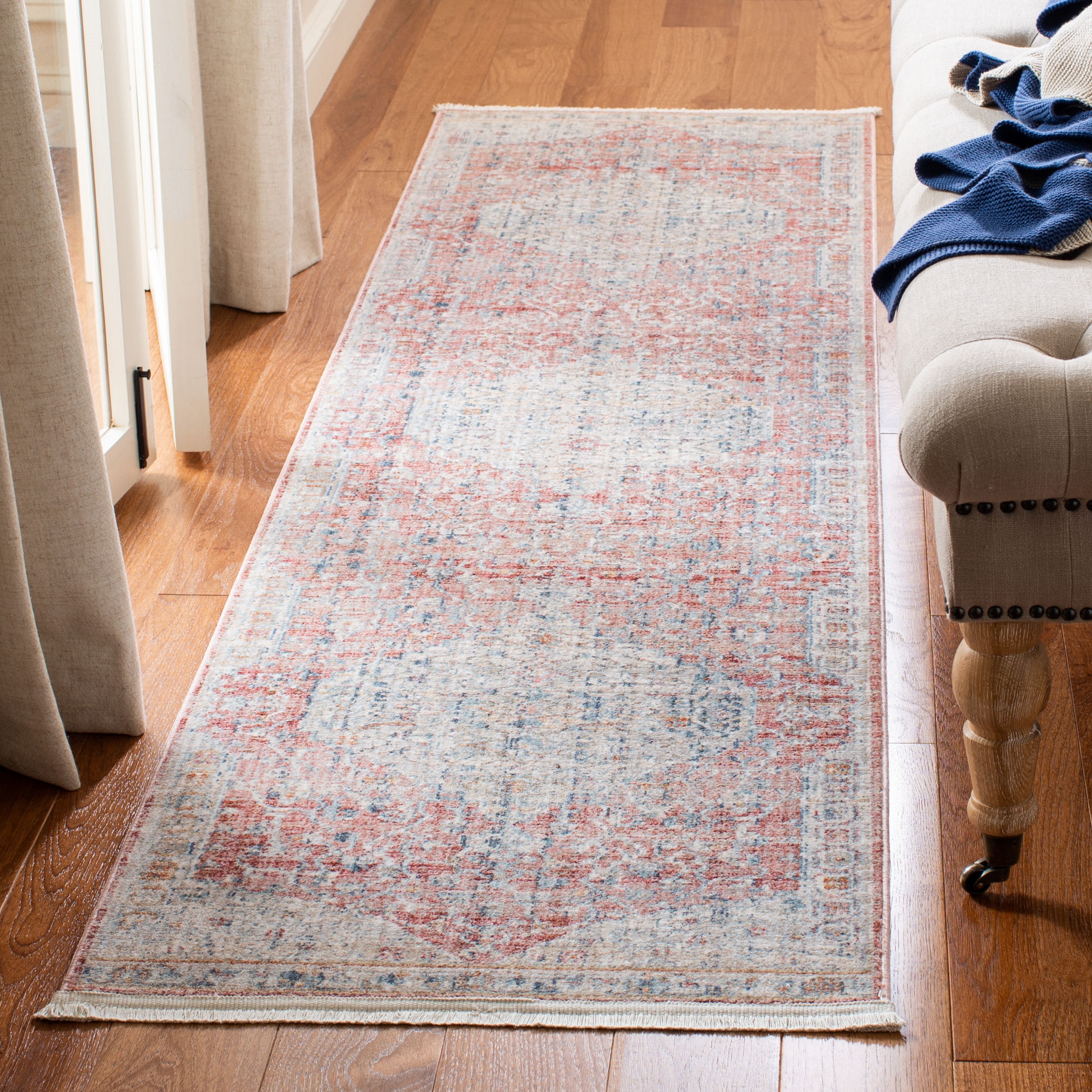 Safavieh KRA661U-210 Kenitra Watson 2 X 10 (ft) Pink/Gray Indoor Distressed/Overdyed Runner Rug