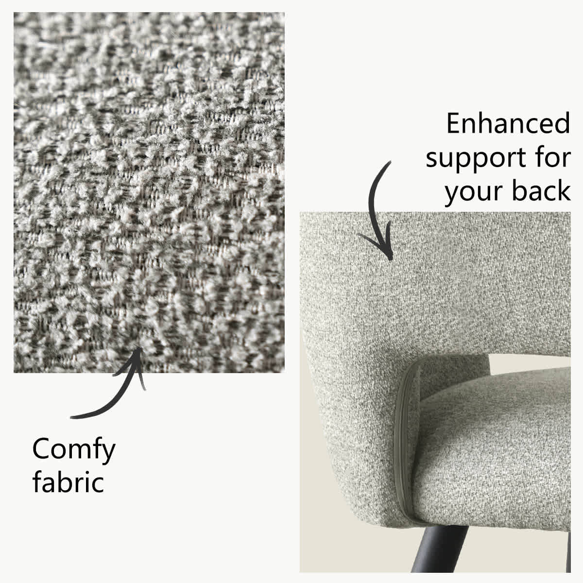 Maison Boucle EDWIN-AC-LIGHTGREY4 Dining-Chairs - View #7