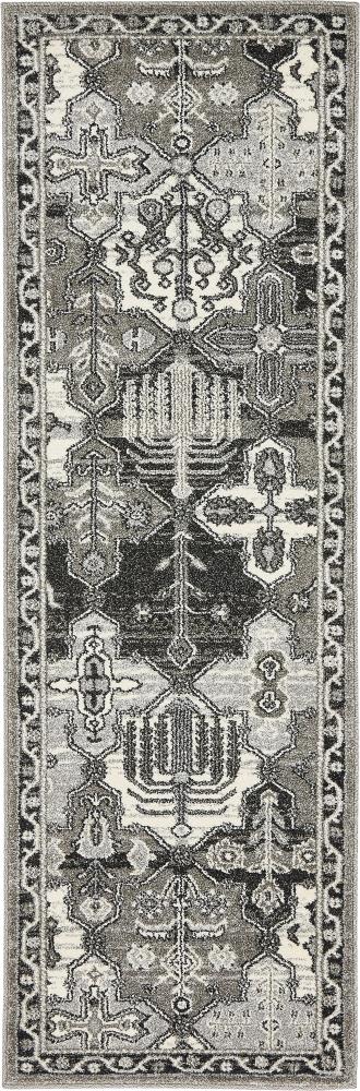 Unique Loom 3133412 Cathedral La Jolla 2 x 6 (ft) Loomed Polypropylene Gray/Ivory Rectangular Indoor Geometric Bohemian/Eclectic Runner rug