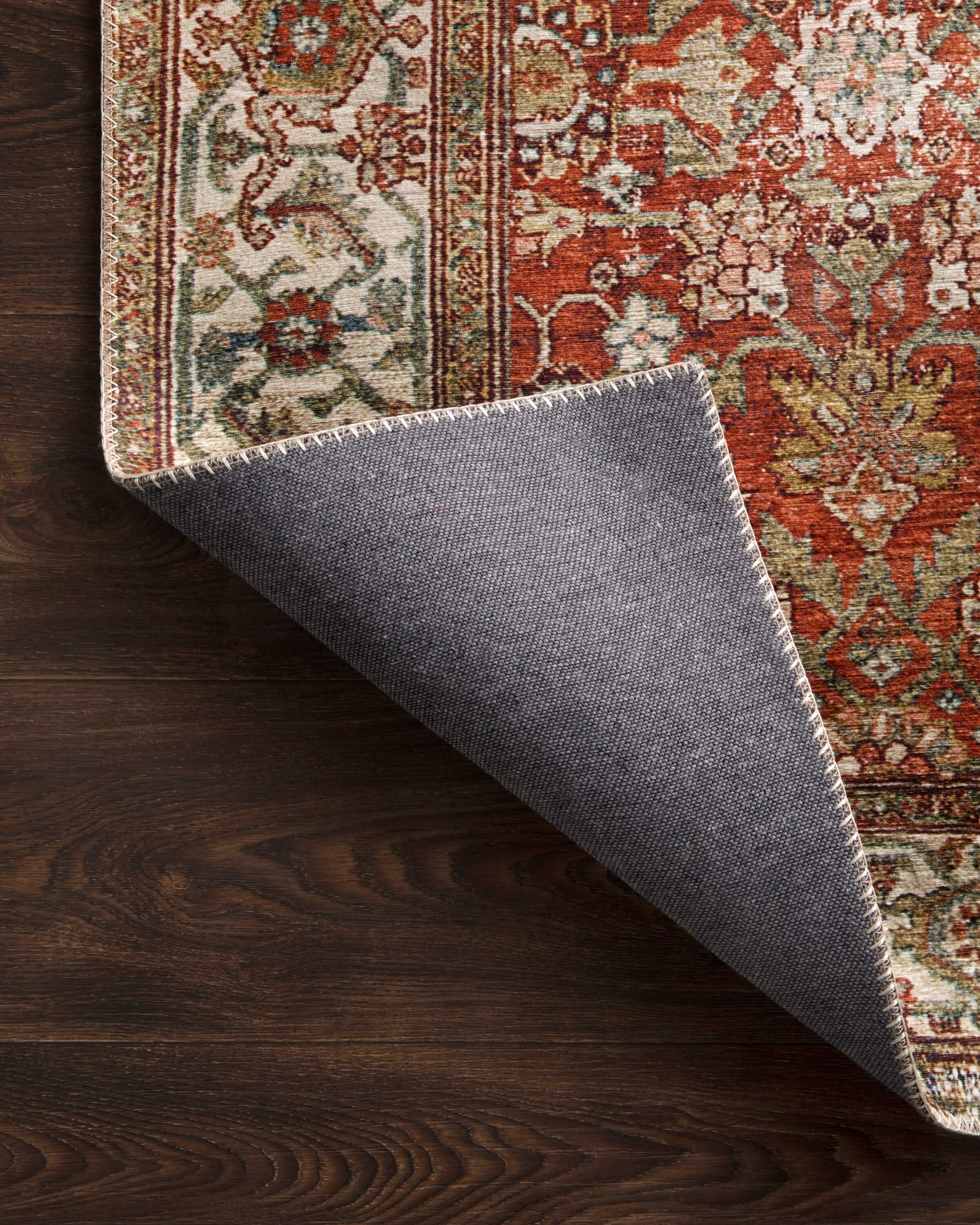 Layla 5' x 7' Blue and Red Synthetic Area Rug