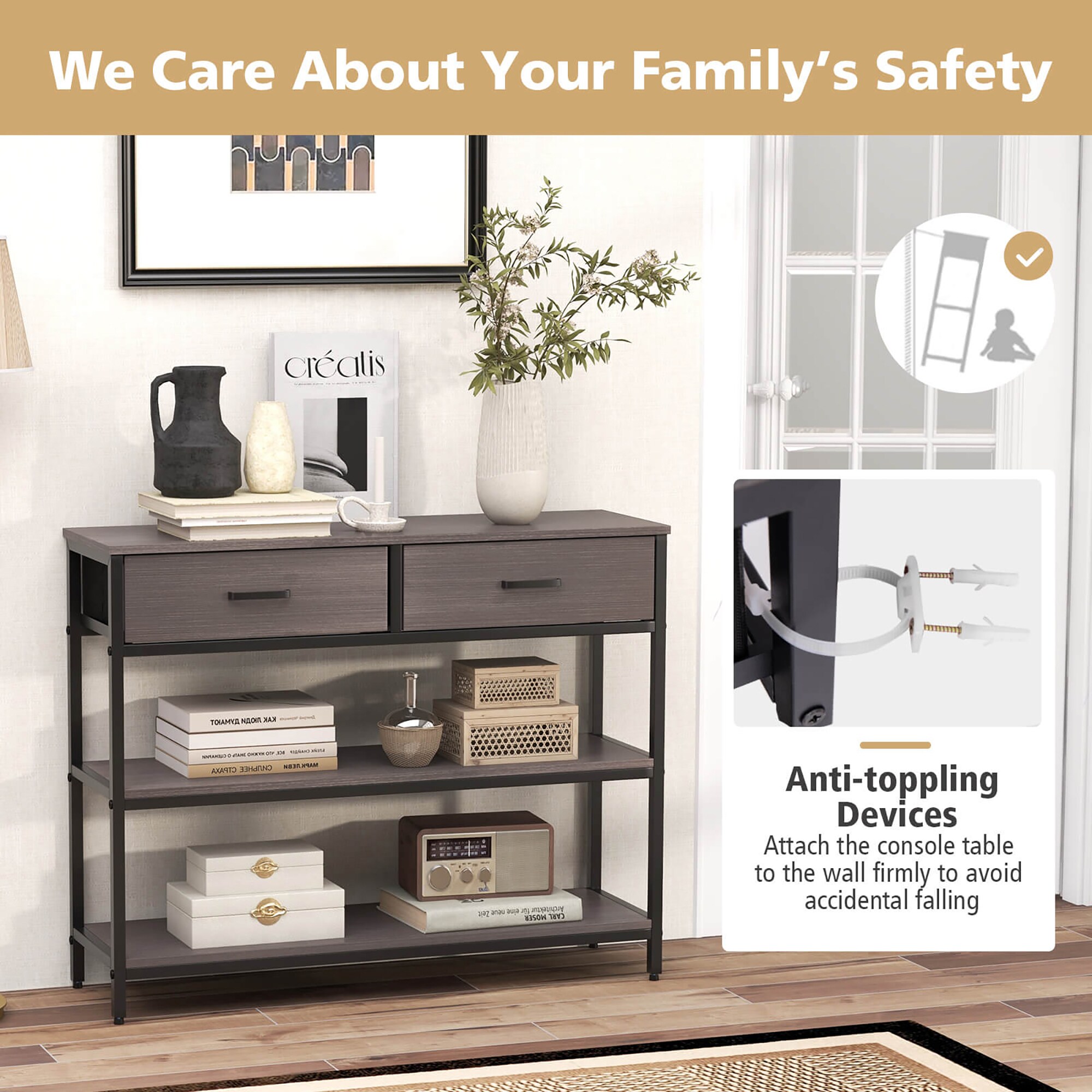 Costway HCST03488 Console-Sofa-Tables - View #5