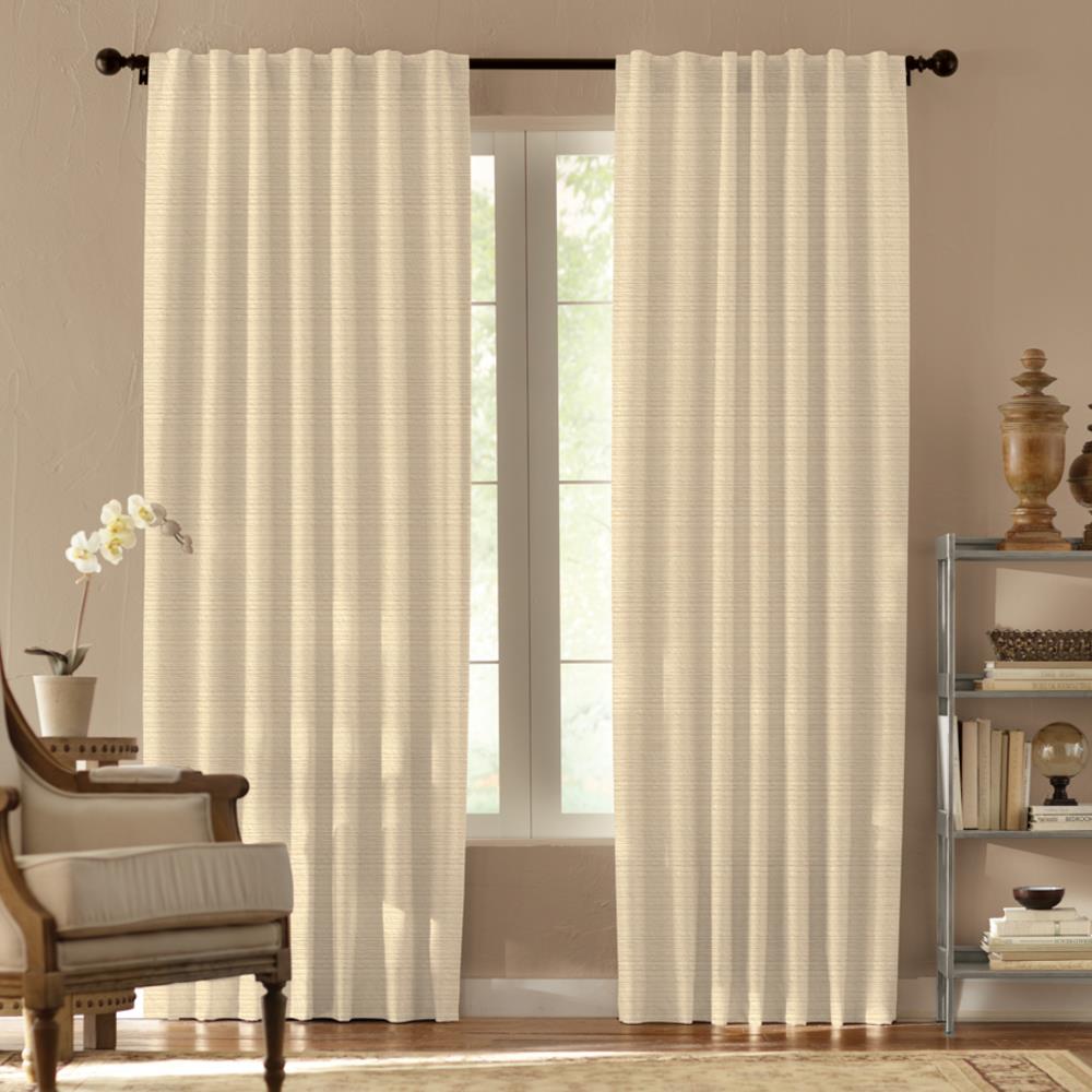 Springmaid 1638126 108-in Ivory Light Filtering Standard Lined Back Tab Single Curtain Panel