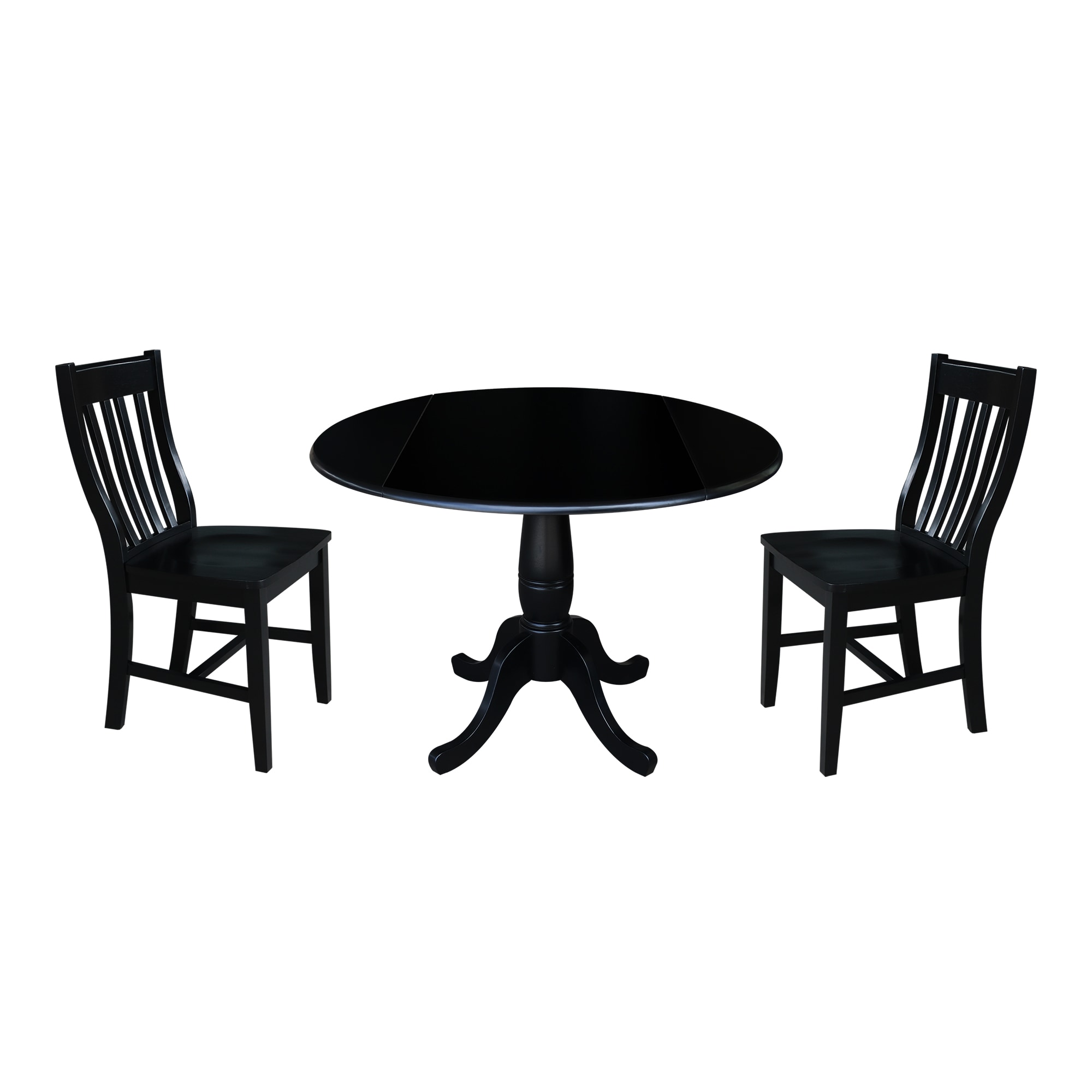 International Concepts K46-42DPT-C61-2 Black Casual Dining Room Set with Round Table ( Seats 4 )