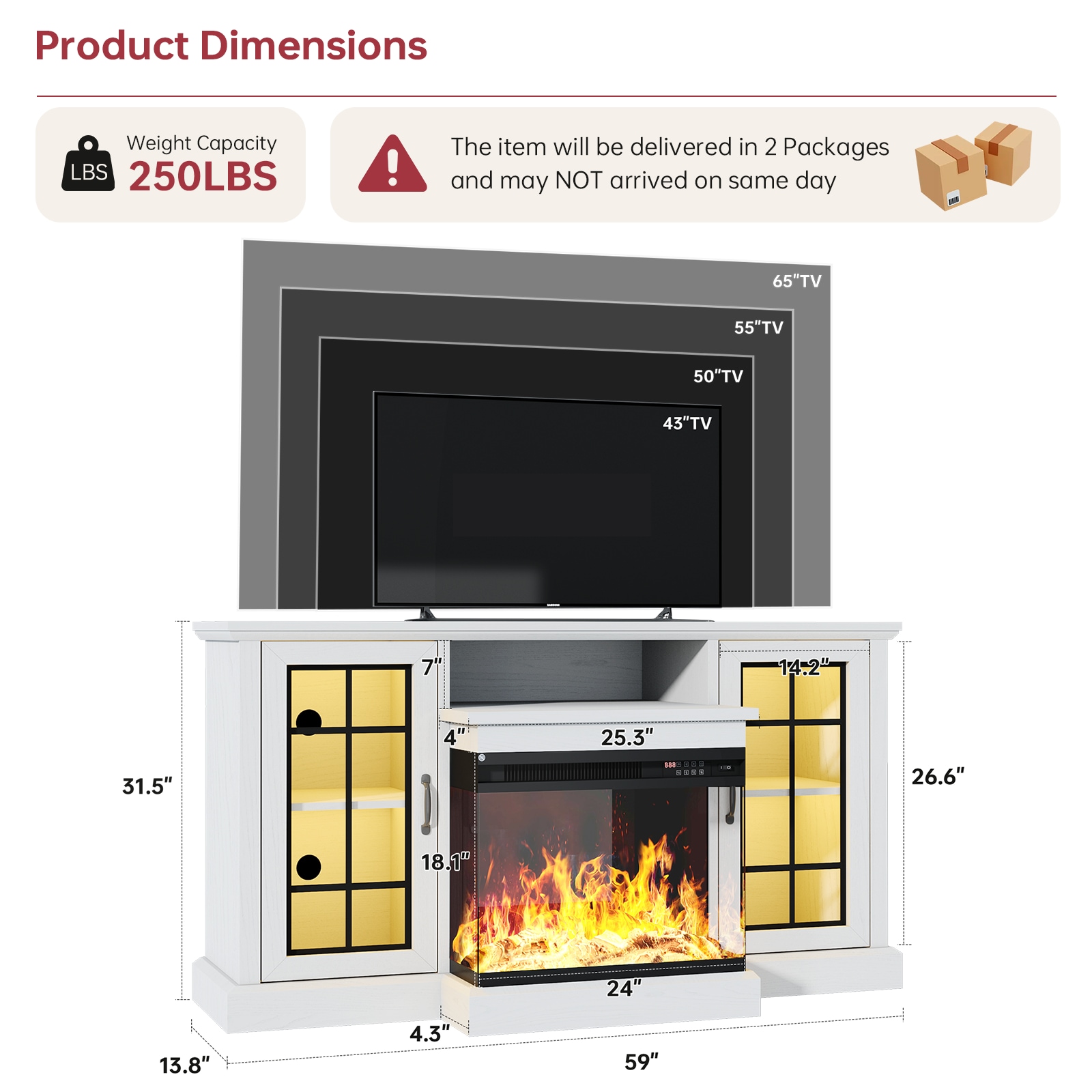 AOXUN H21022WH+H20022 Electric-Fireplaces - View #6