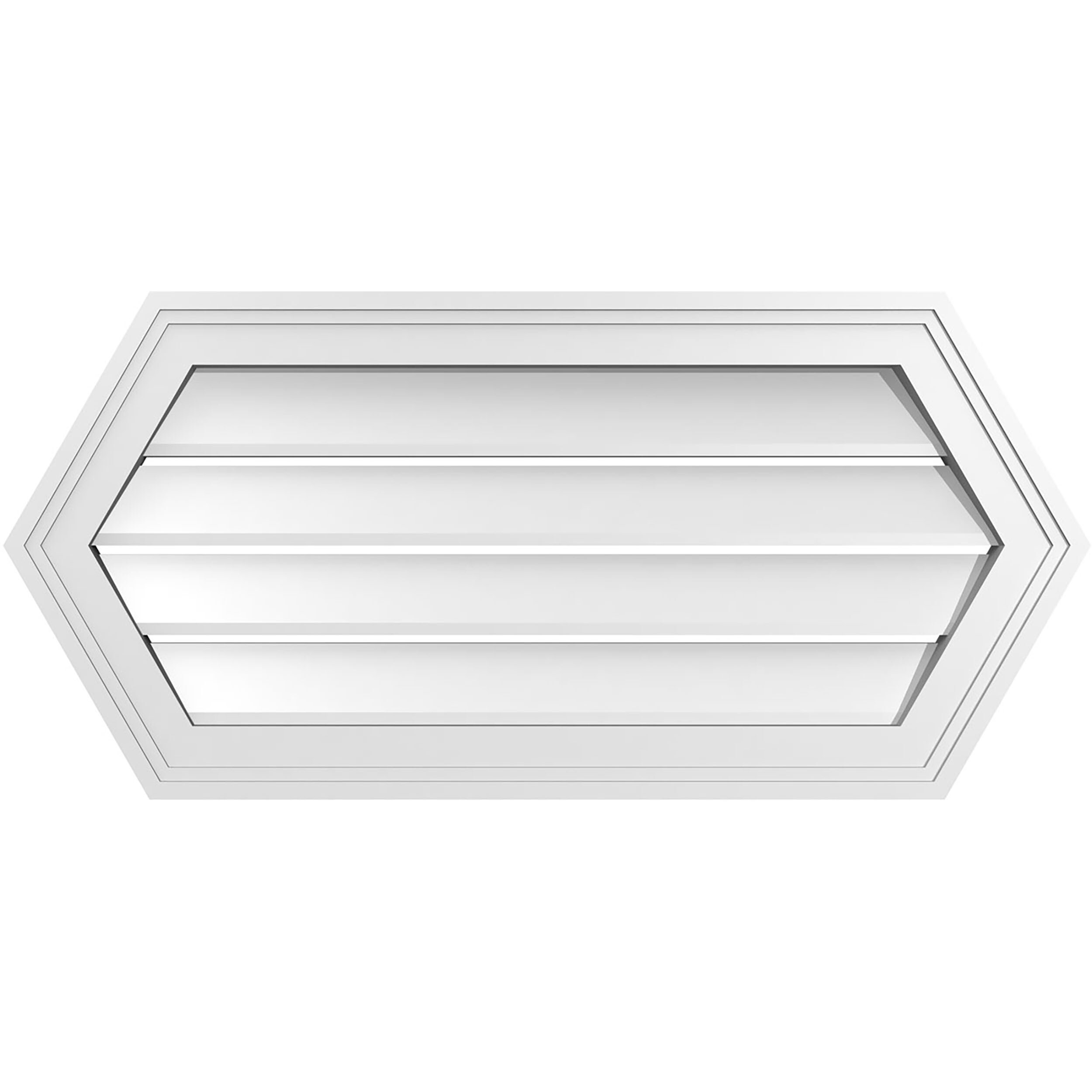 Ekena Millwork GVPHP30X1402SF 30-Inches x 14-Inches Off-white Peaked PVC Gable Louver Vent