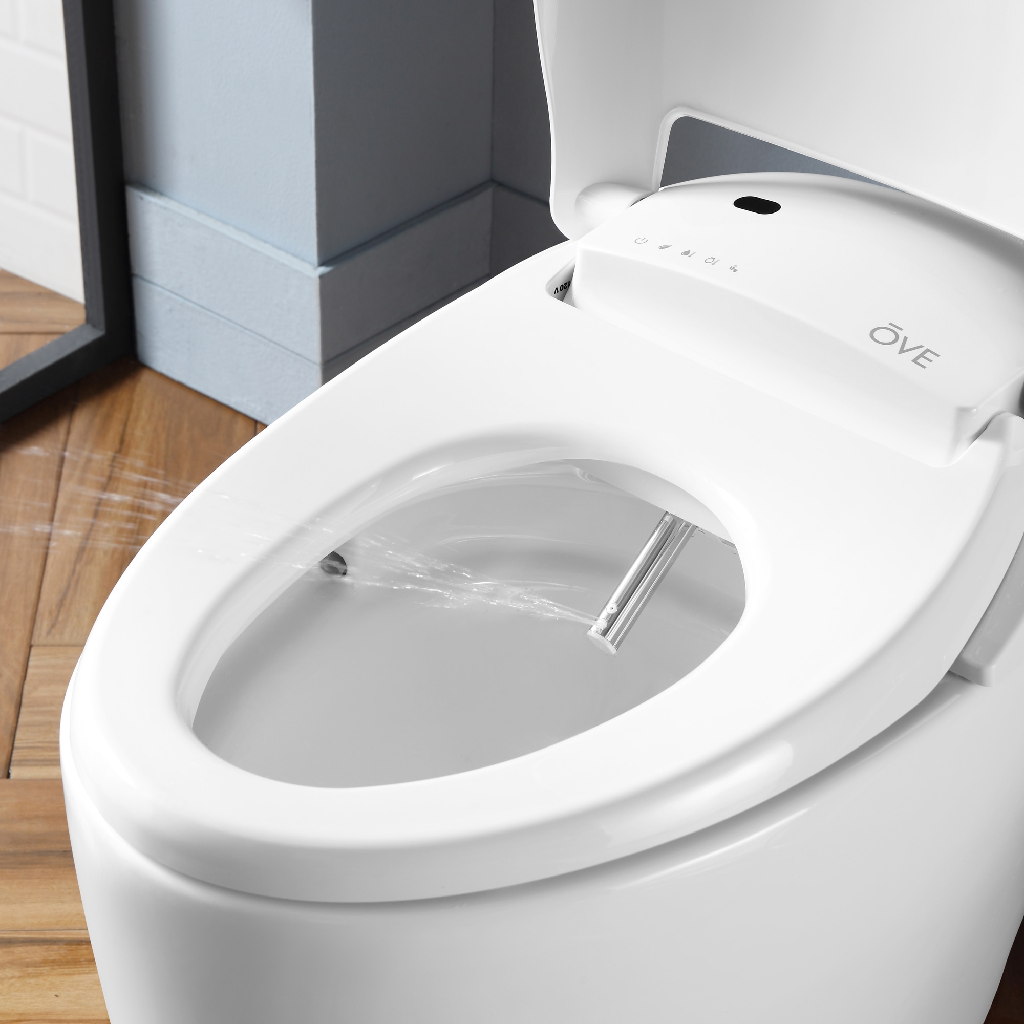 tunuo Elongated Smart Toilet Bidet in White with Auto Flush