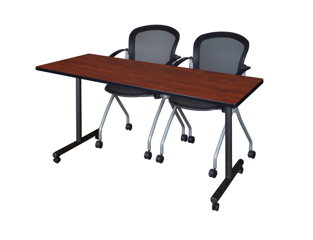Regency MKTRCC7224CH23BK Training Red 4-Person Training Table (72-in W x 29-in H)