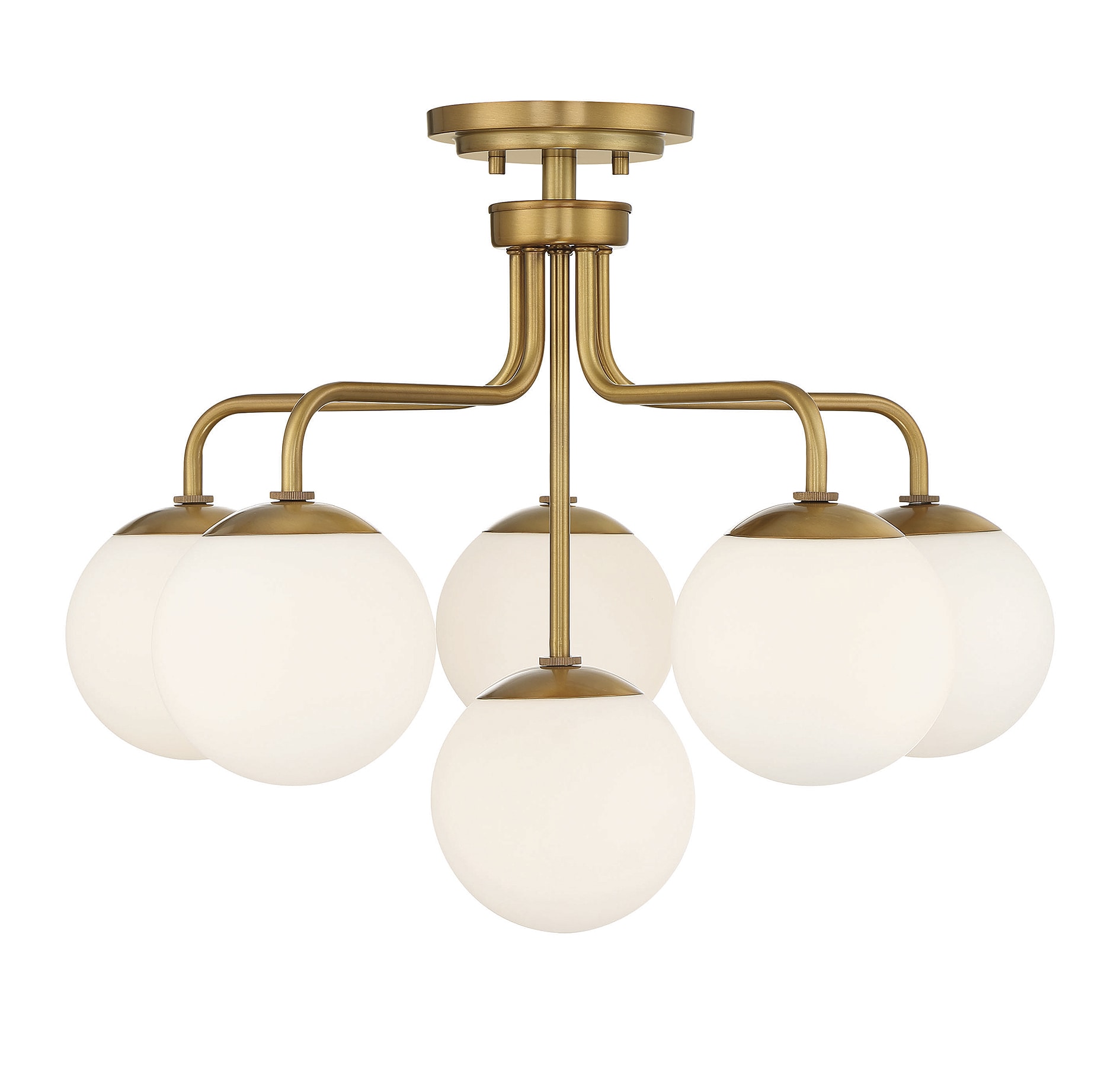 Savoy House Essentials 6-1950-6-322 Marco 6 -Light 24-in Brushed Brass Semi Flush Mount Light