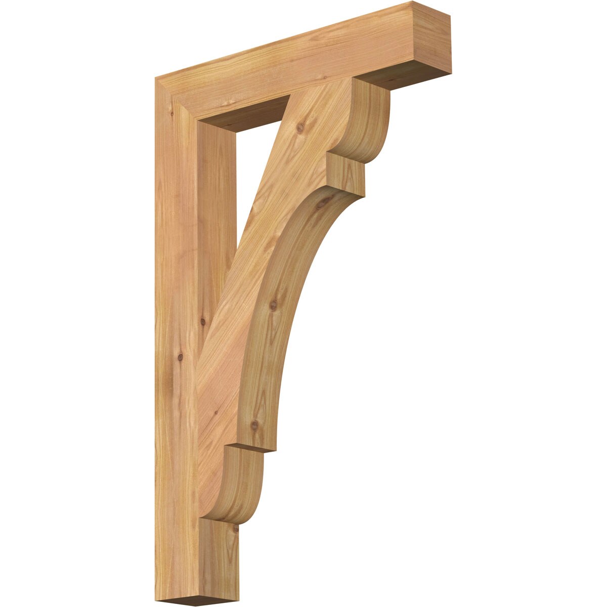 Ekena Millwork BKT04X20X32OLY05SWR Olympic block smooth 3-1/2-in x 20-in x 32-in Western red cedar Brown Wood Standard bracket