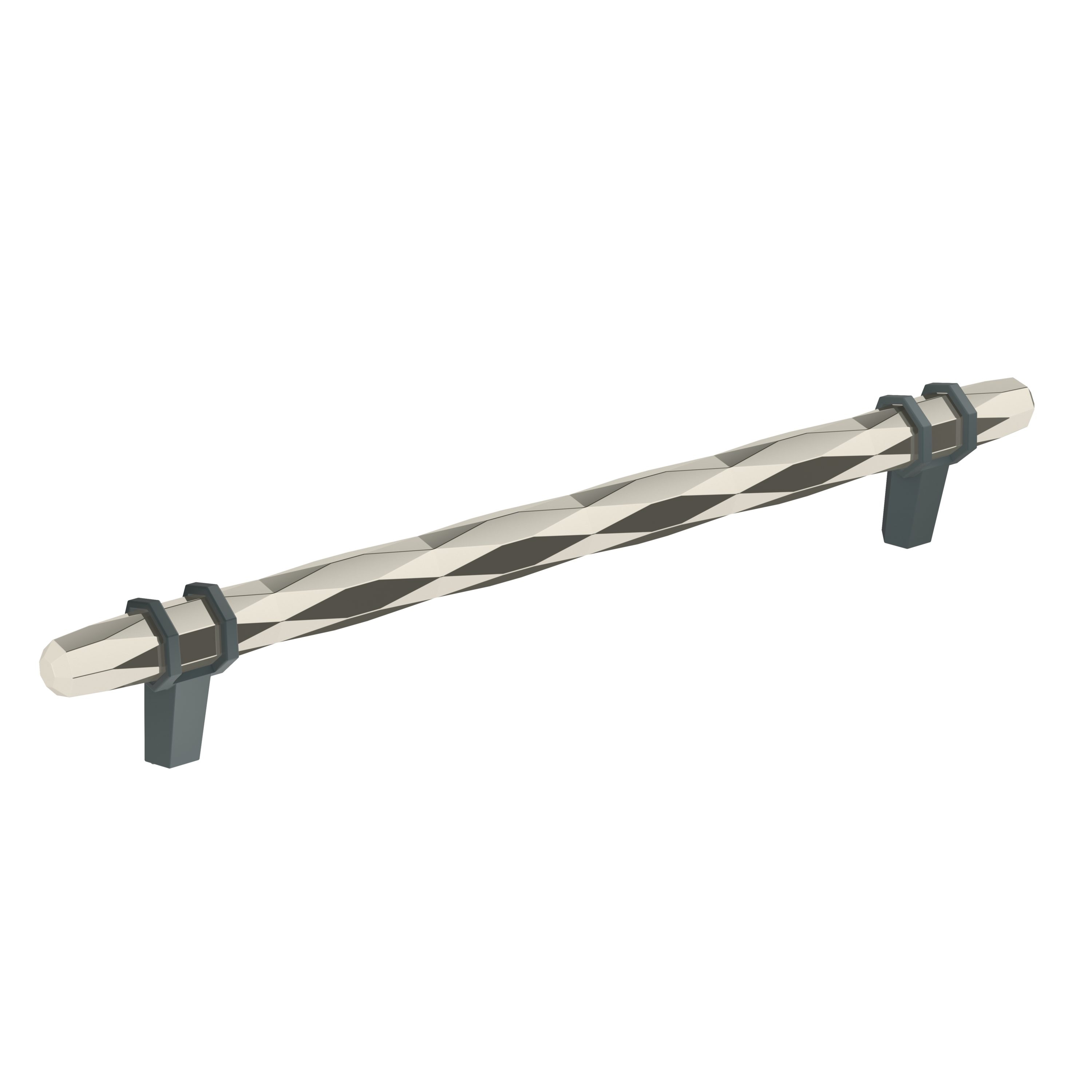 Amerock BP36663PNBBR London 8-in , 203mm Center to Center Polished Nickel and Black Bronze Cylindrical Bar