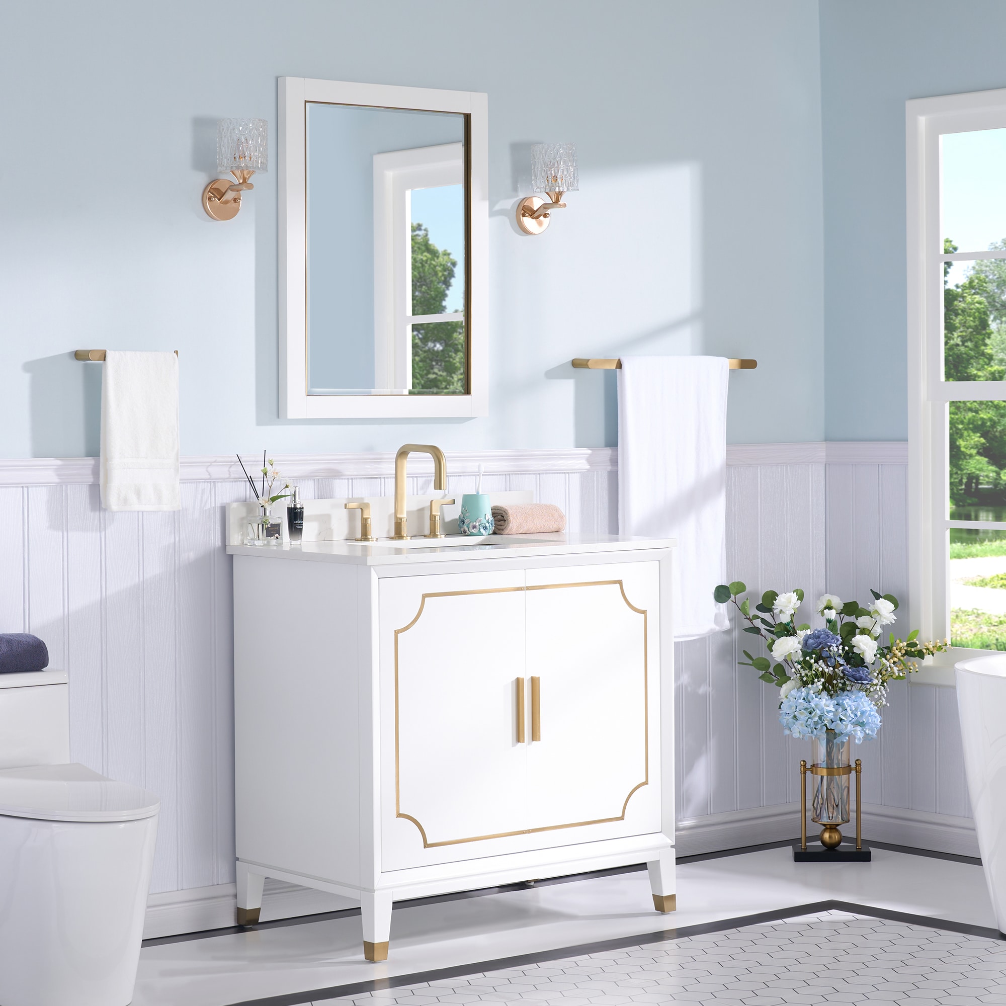 WELLFOR MELODY36QZ-WT Bath-Vanity-Combo - View #2