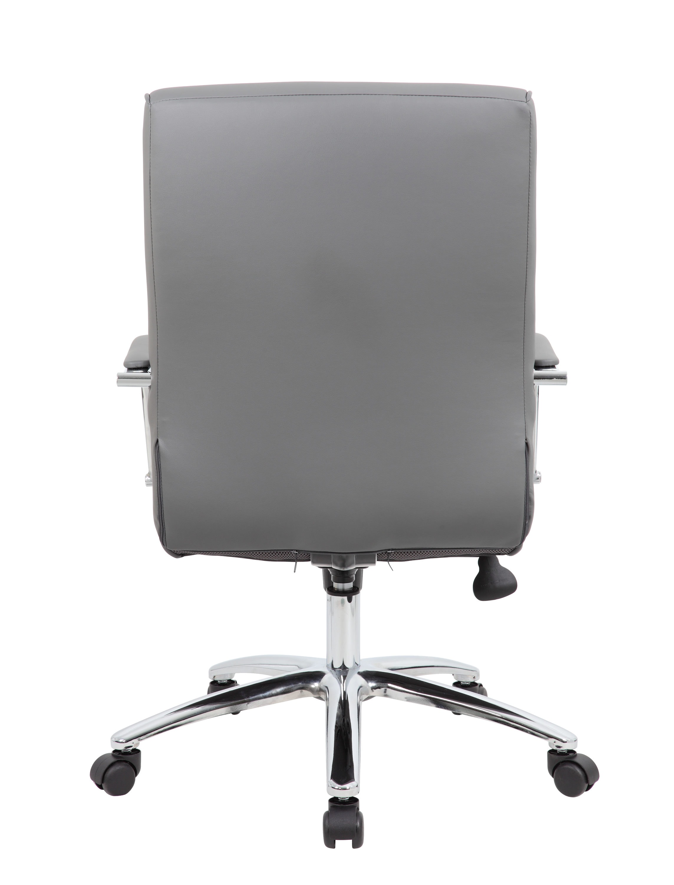 Modern Executive Ergonomic Swivel Chair in Ribbed Gray Vinyl