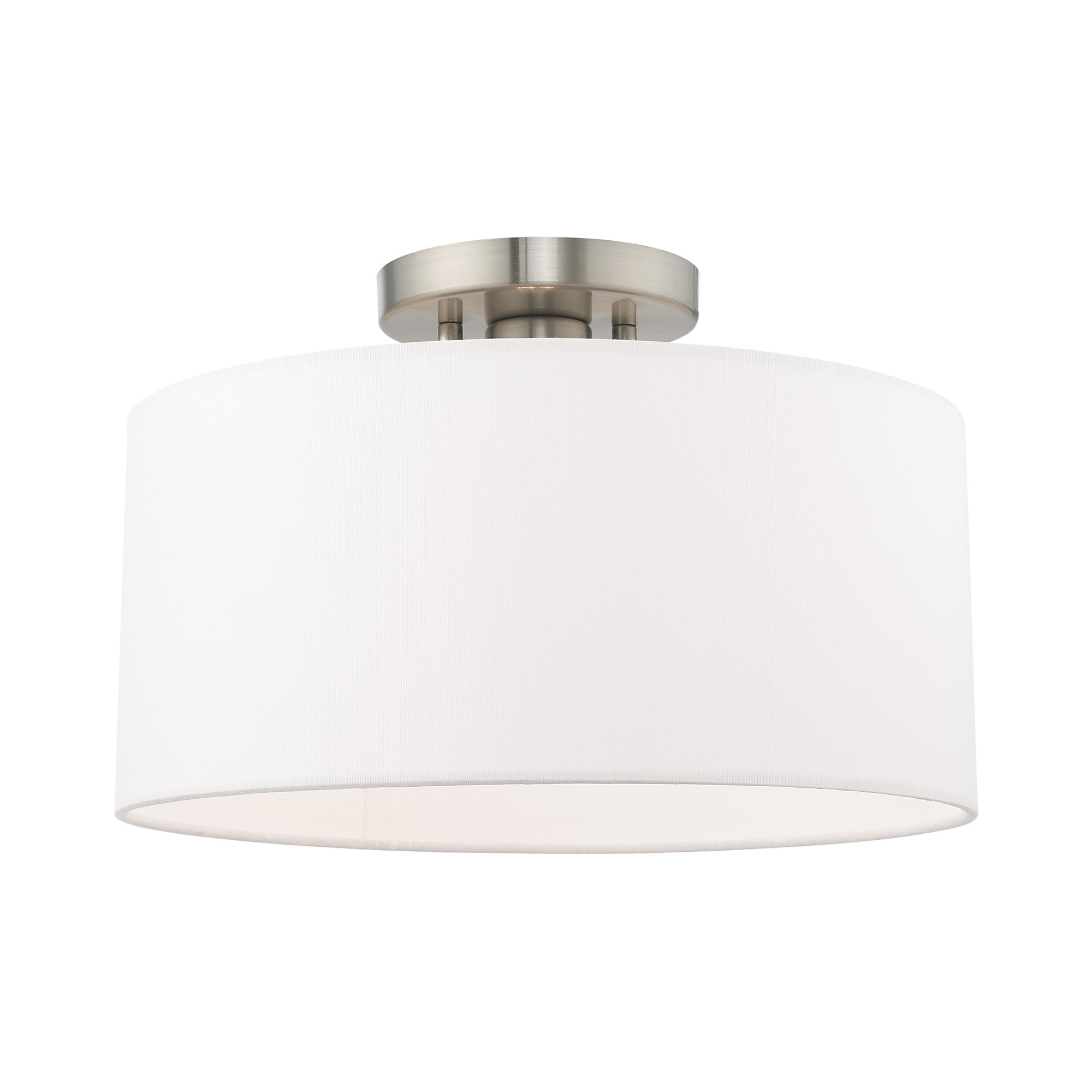 Livex Lighting 41097-91 Meridian 1 -Light 13-in Brushed Nickel Semi Flush Mount Light