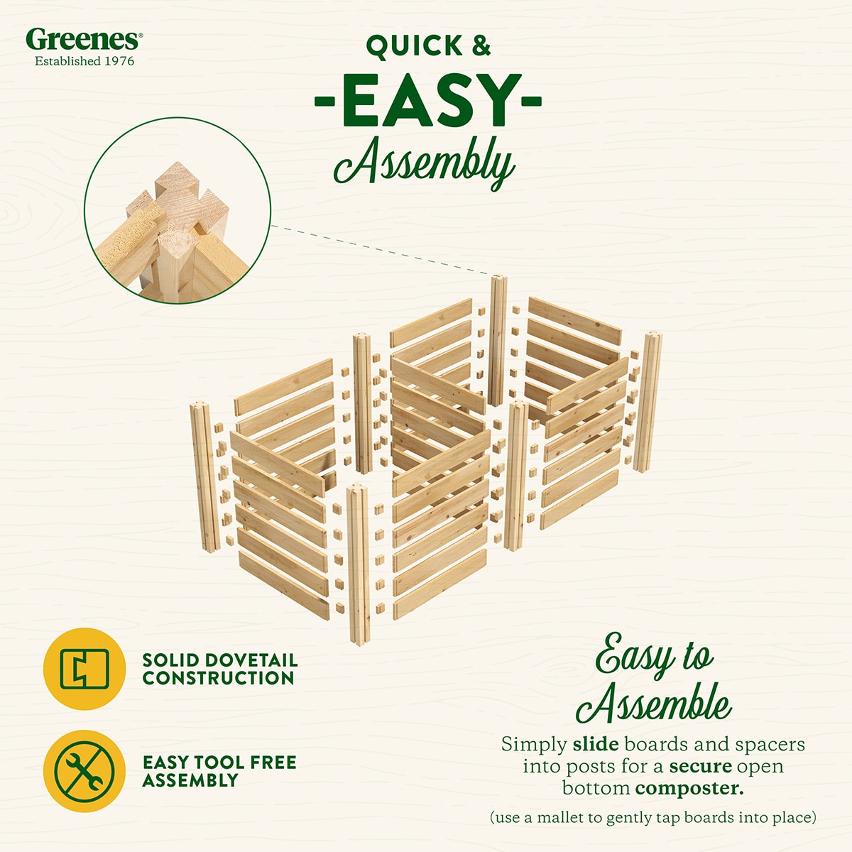 Greenes Cedar Wood Outdoor Stationary Composter, 24" W x 48" L x 31" H