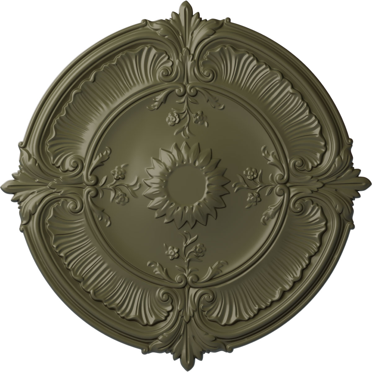 Ekena Millwork CM30ATPTF Attica Acanthus Leaf 30.125-in W x 30.125-in L Painted Turtle Polyurethane Whole Ceiling Medallion