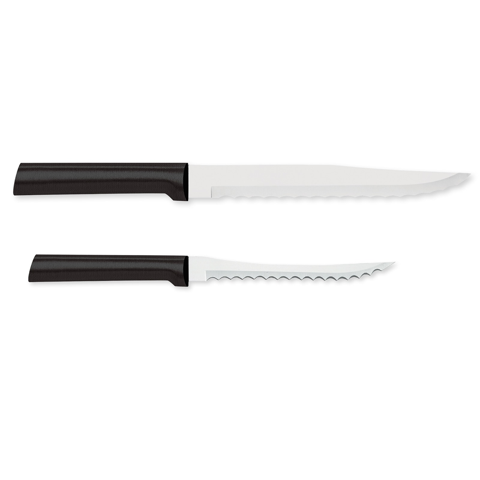 Rada  Cutlery 7Inch Serrated Slicer Stainless Steel Blade  5Inch Tomato Slicer Stainless Steel Serrated Blade Black Handles