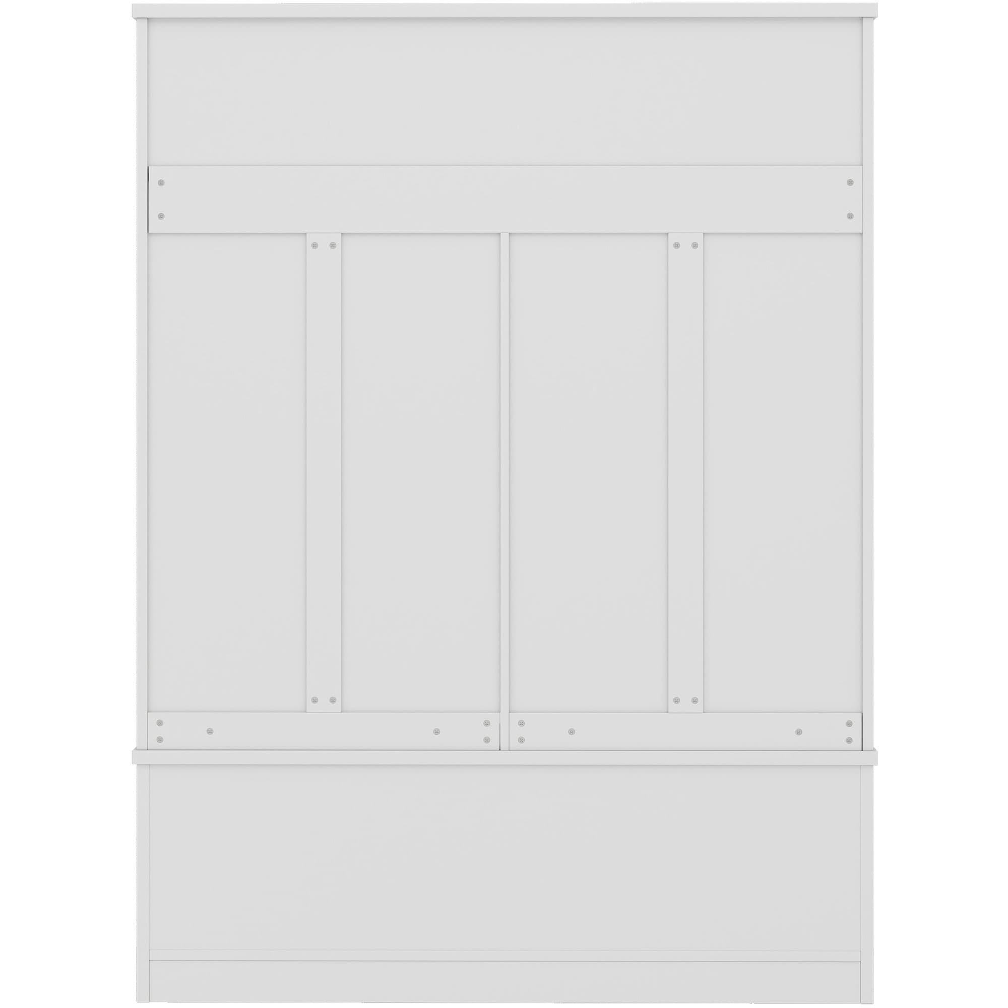 Misopily Hall Tree White MDF Entryway Coat Rack with 6 Metal Hooks 3 ...