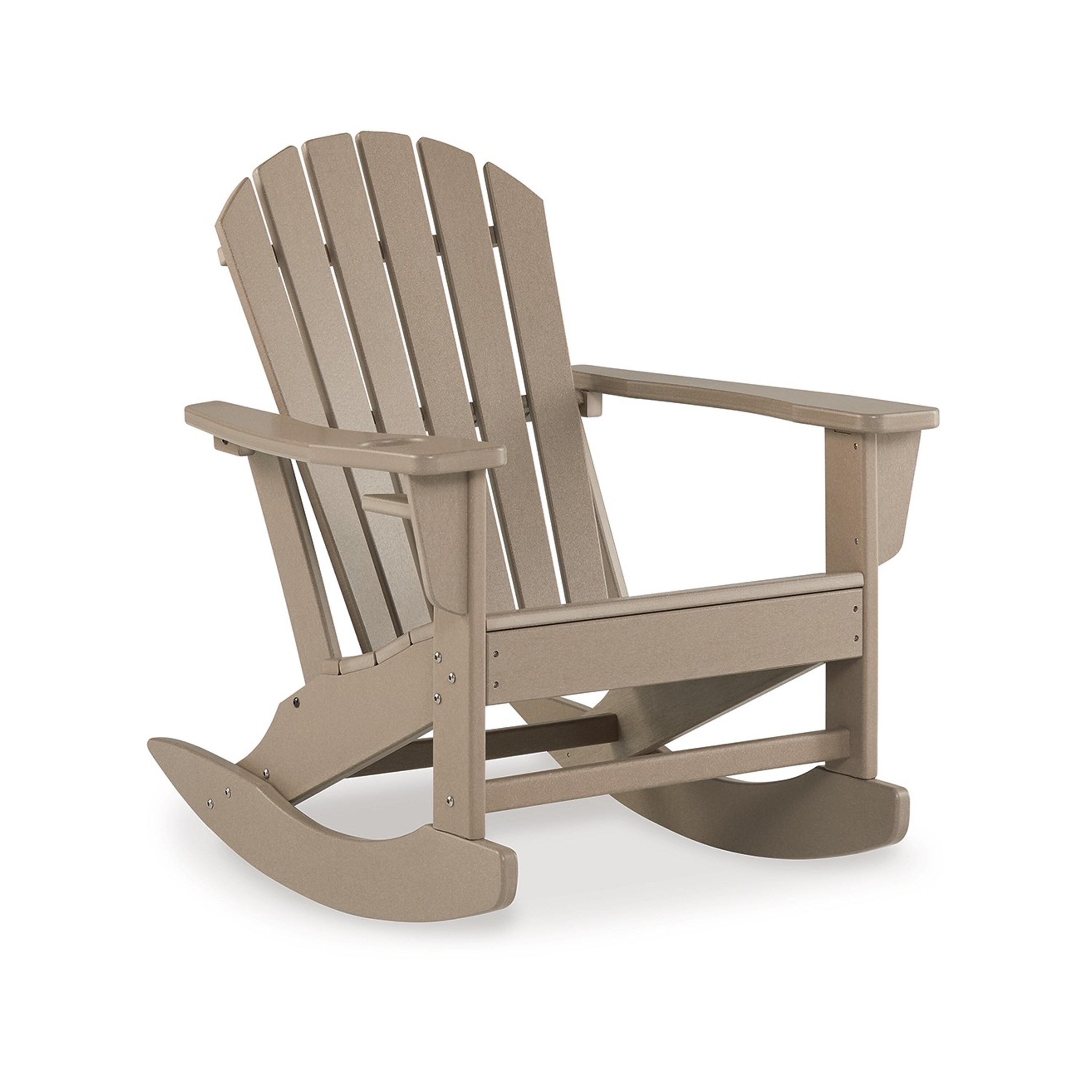 Benzara BM315950 Brown Rocking Chair with Slat Seat