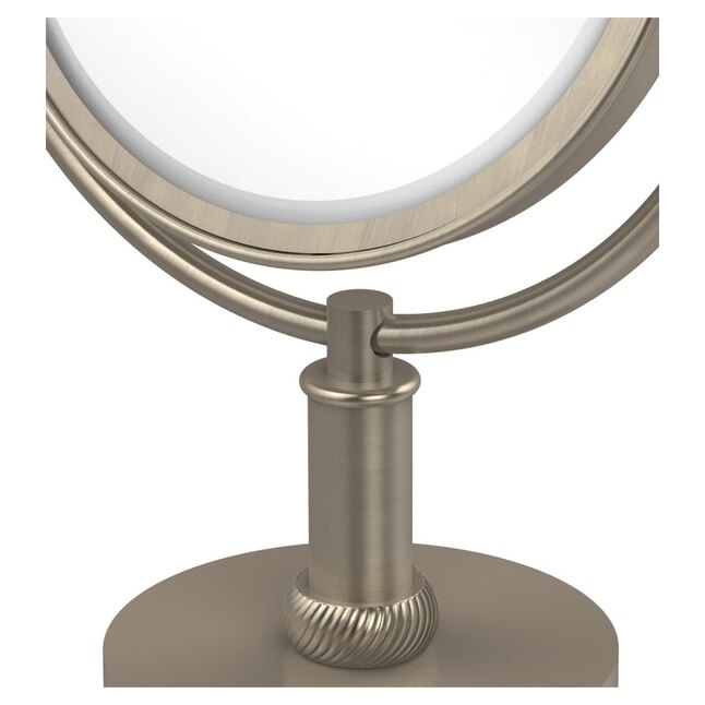 Allied Brass 8-in x 15-in Antique Pewter Double-Sided Magnifying Countertop Vanity Mirror Allied Brass 8-in x 15-in Antique Pewter Double-Sided Magnifying Countertop Vanity Mirror