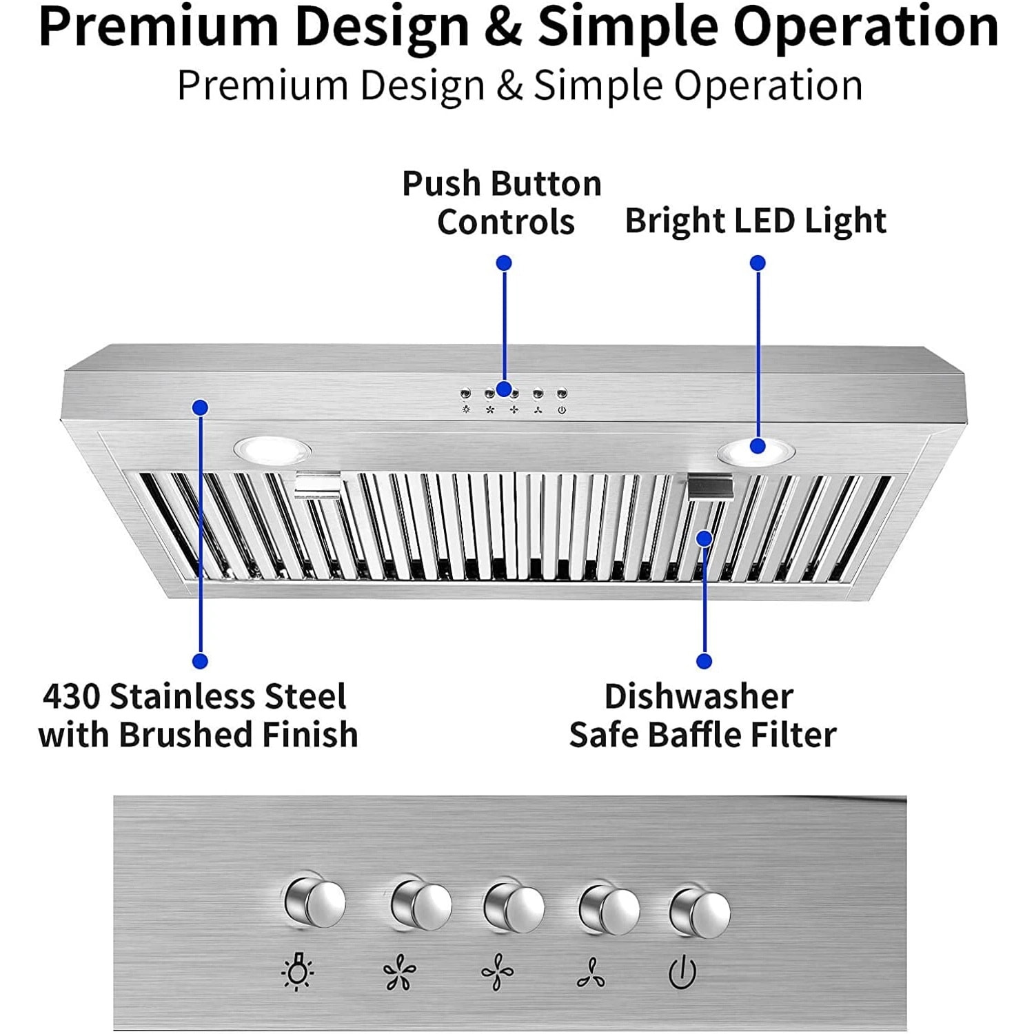 Kahomvis GEHT-QPC2-46A Undercabinet-Range-Hoods - View #6