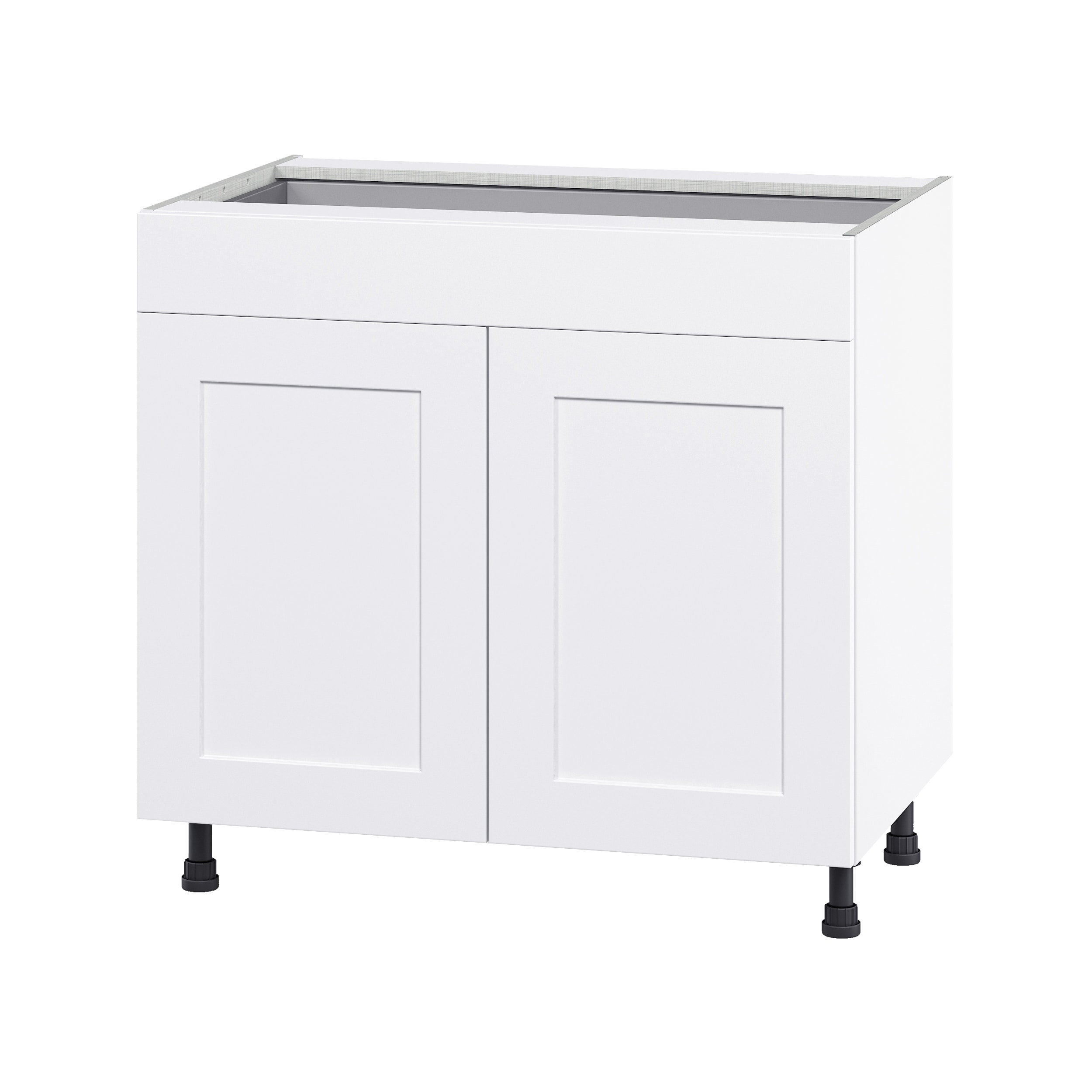 Hugo&Borg Jolie 24-in W x 34.5-in H x 24-in D Warm White 1-Drawer Base Fully Assembled Cabinet (Flat Panel Shaker Style)