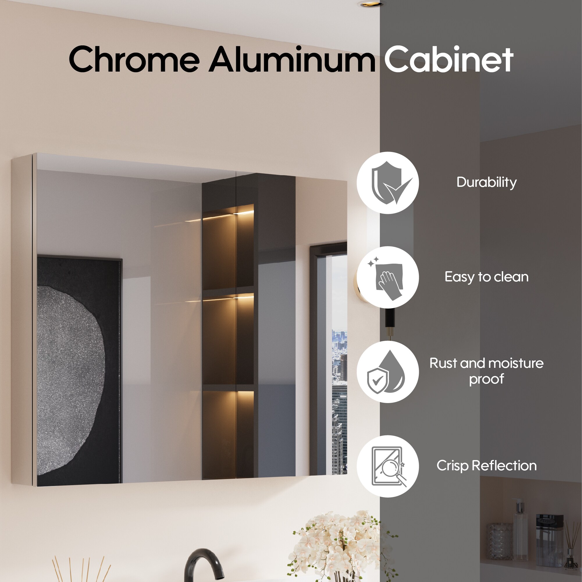 Forclover ASM-JG028B Bathroom-Medicine-Cabinets - View #3