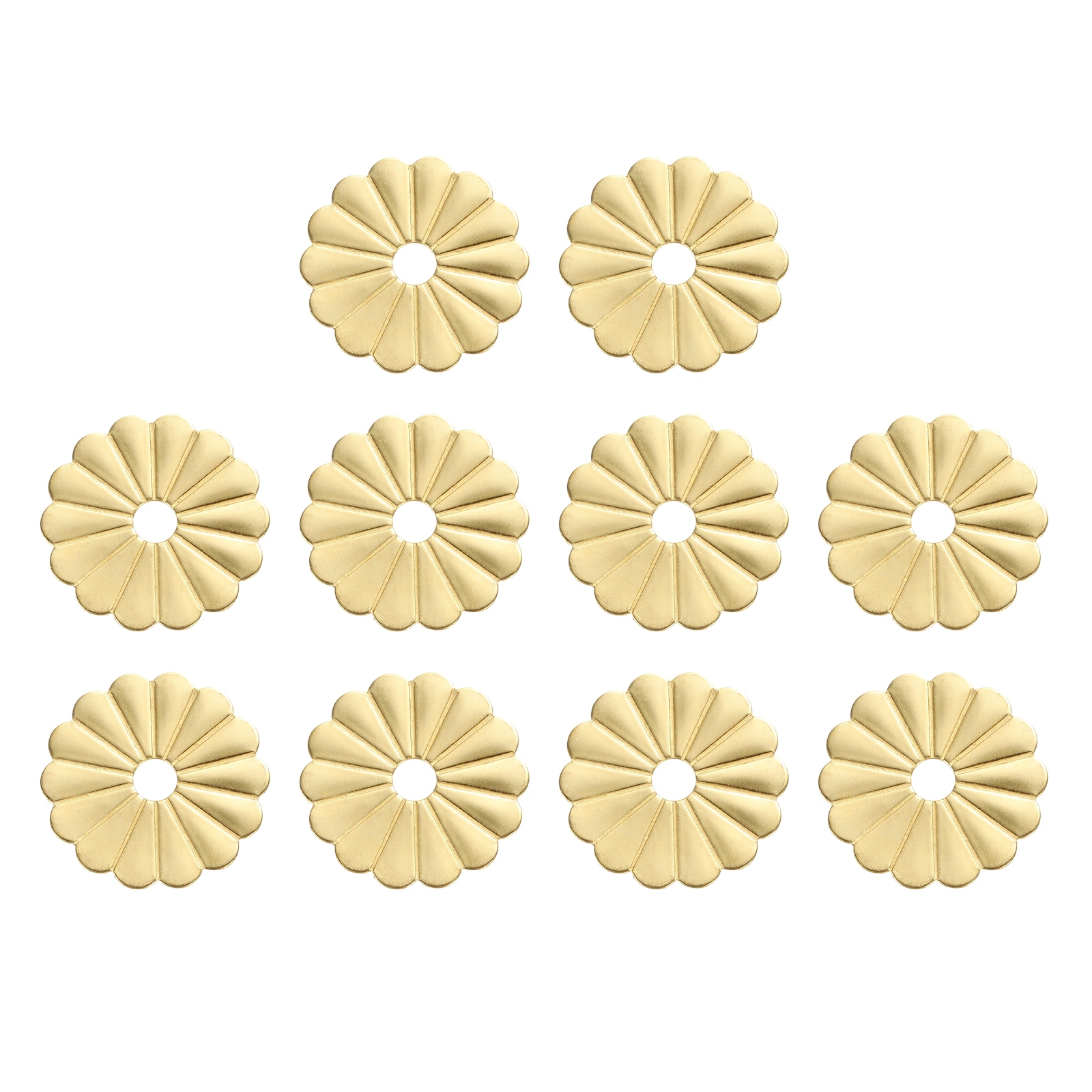 Unique Bargains 10pcs Cabinet Knob Backplate 1.22-Inch Lotus Leaf Shape Radial Brass Backplate Washers Classical Furniture Decoration Gasket for Cabinet Drawer Cupboard Doors Hardware