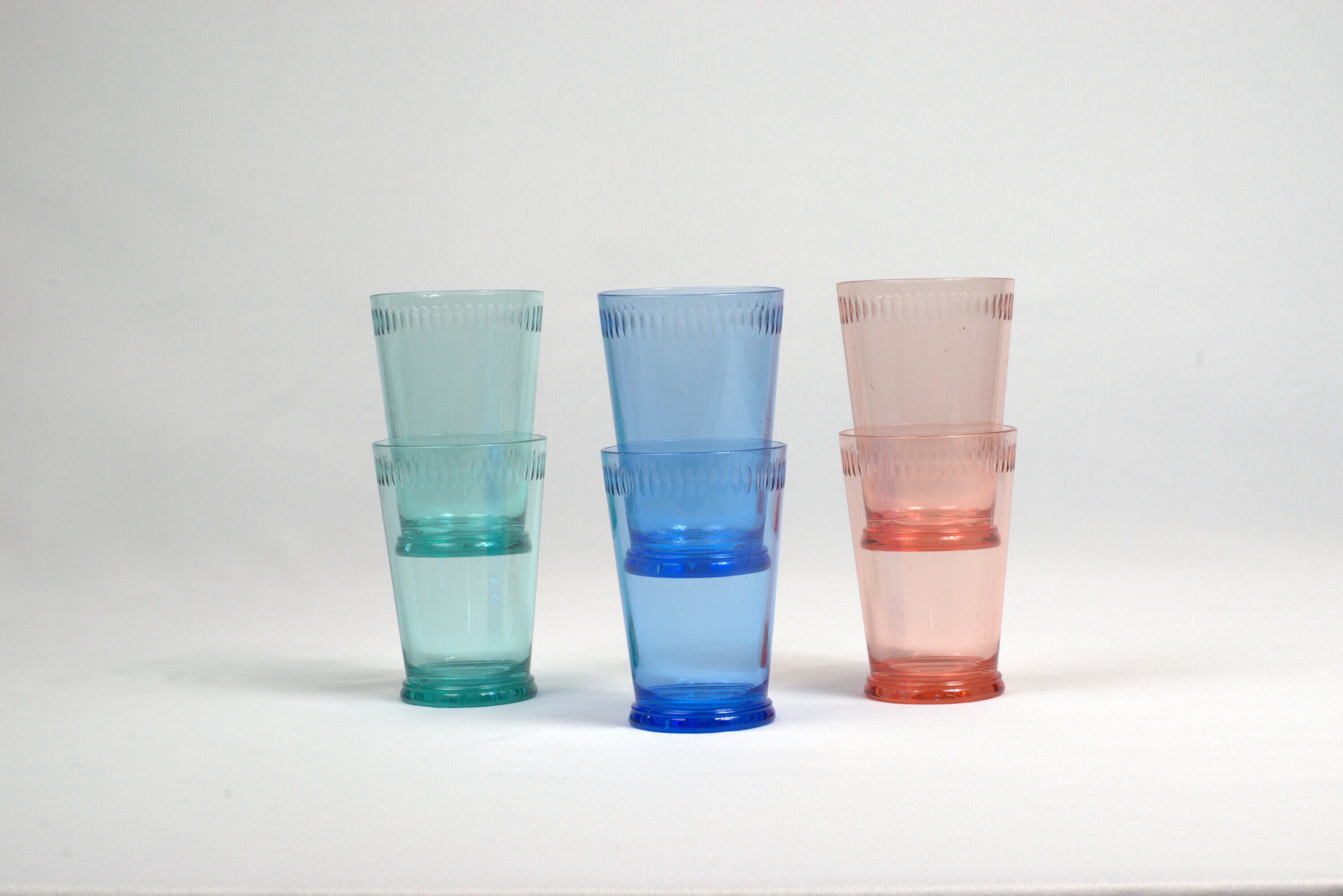 TarHong Tritan Scallop Drinkware Set - Multicolor - 9.5 Oz - Set of 6