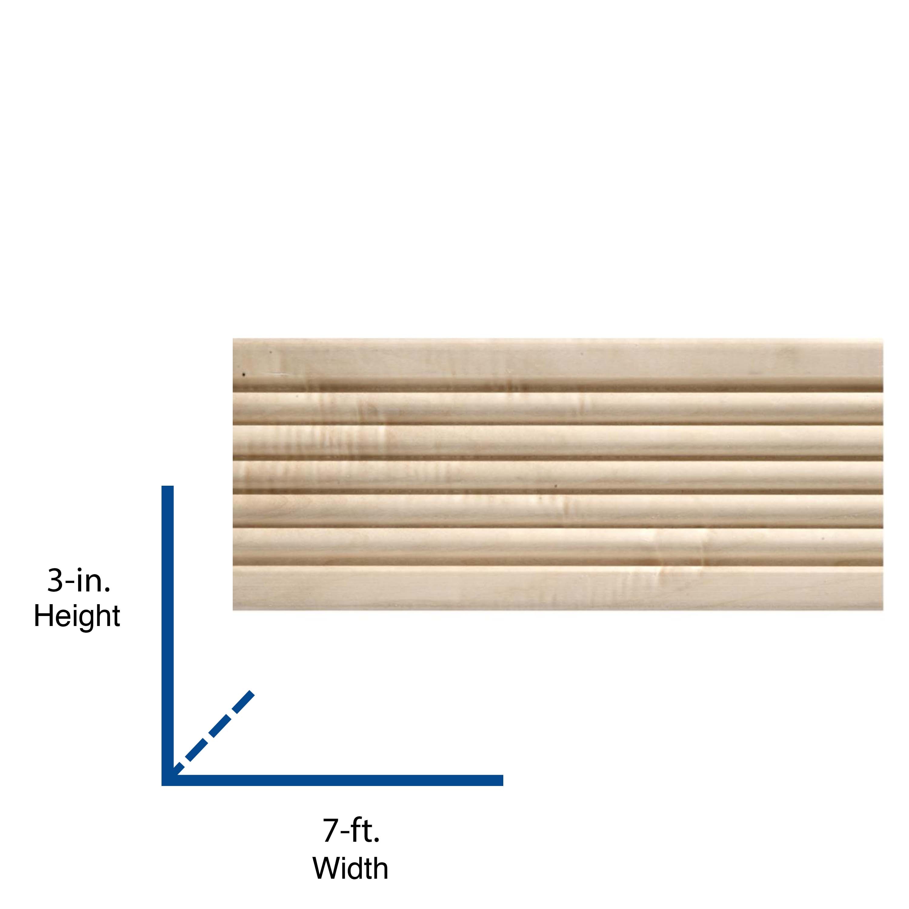 7-Foot Unfinished White Hardwood Beaded Baseboard Casing