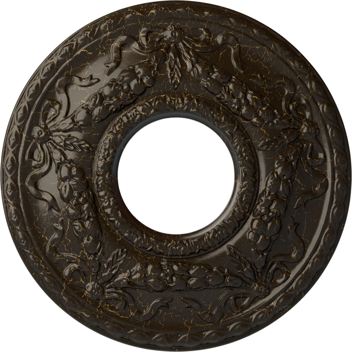 Ekena Millwork CM26HUSHC Hurley 22.125-in W x 22.125-in L Painted Stone Hearth Crackle Polyurethane Whole Ceiling Medallion