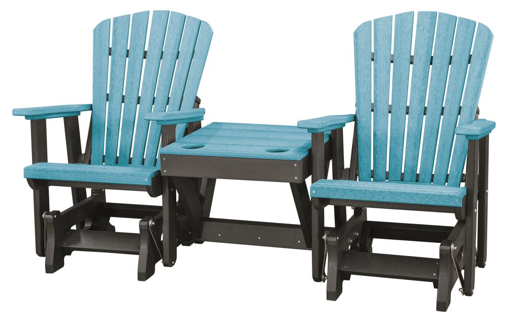 American Furniture Classics 515ARB-K Aruba blue 76-in W x 42-in H Aruba Blue with Black Resin Glider Bench