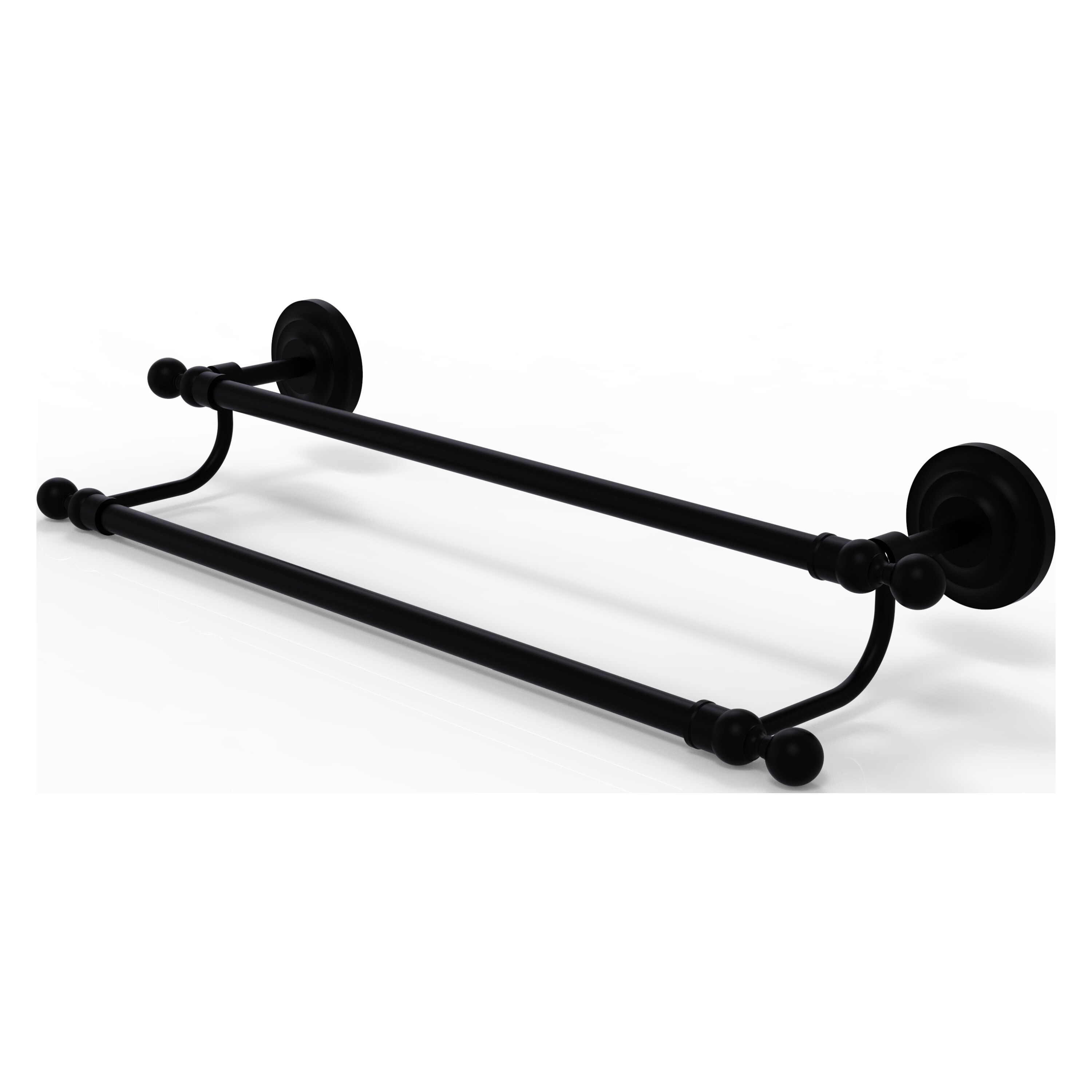 Allied Brass QN-72/36-BKM Que New 36-in double Matte Black Wall mount Double Towel Bar