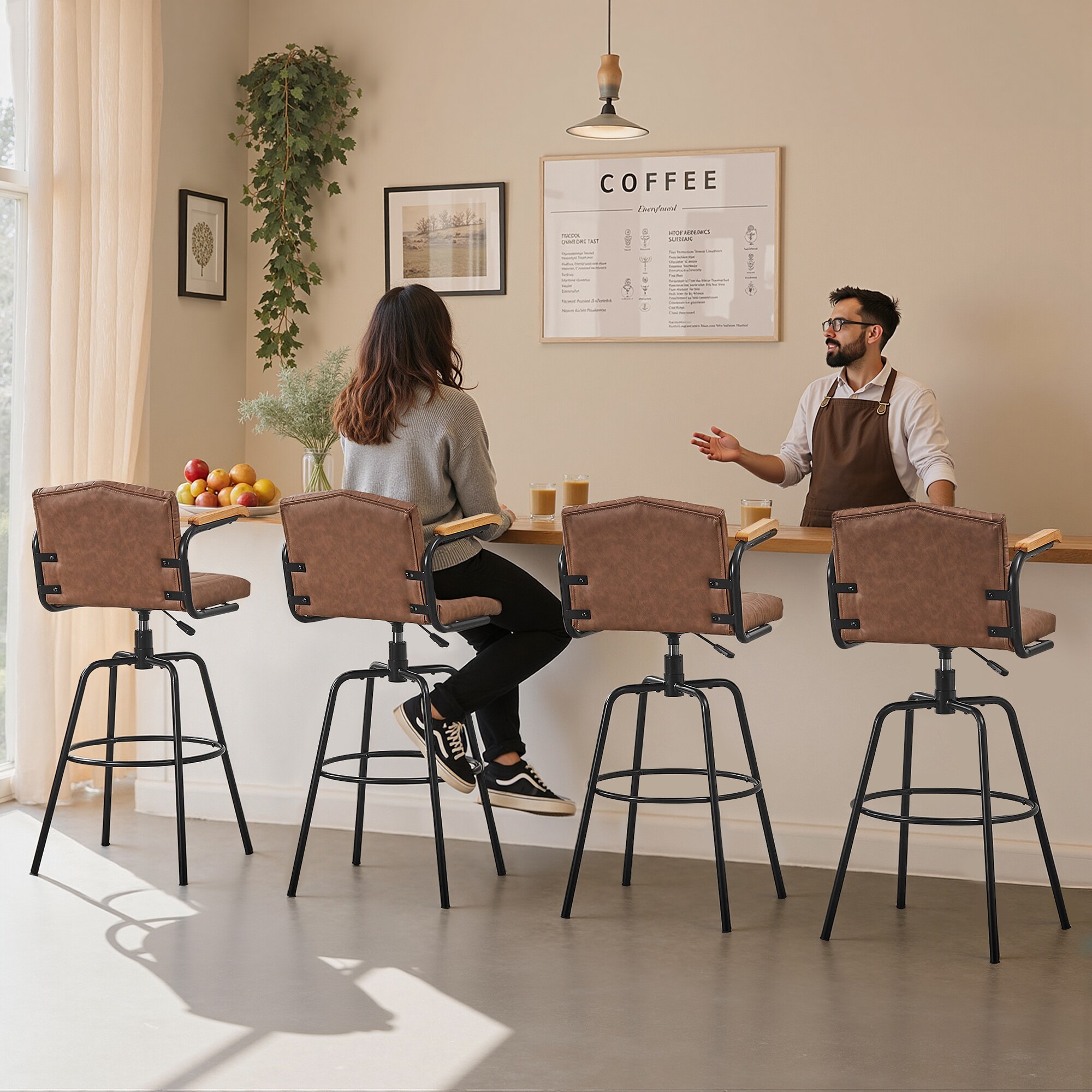 Vecelo KHD-CC-KW12-BRN stools - View #9