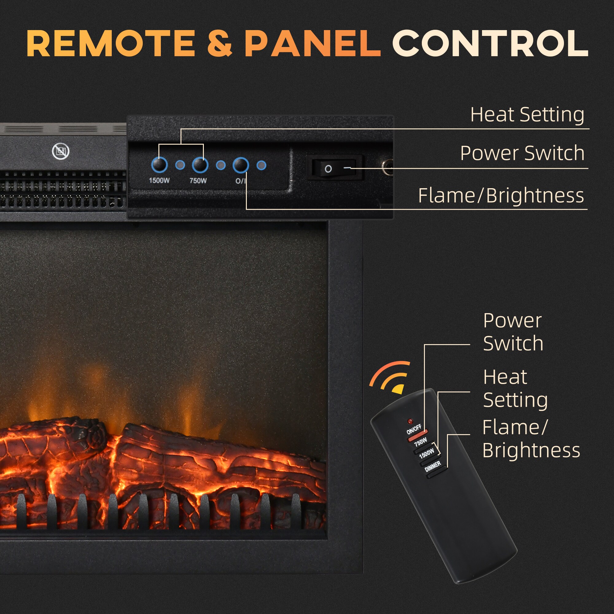 SINOFURN SYE740030BK Electric-Fireplace-Fireboxes - View #5