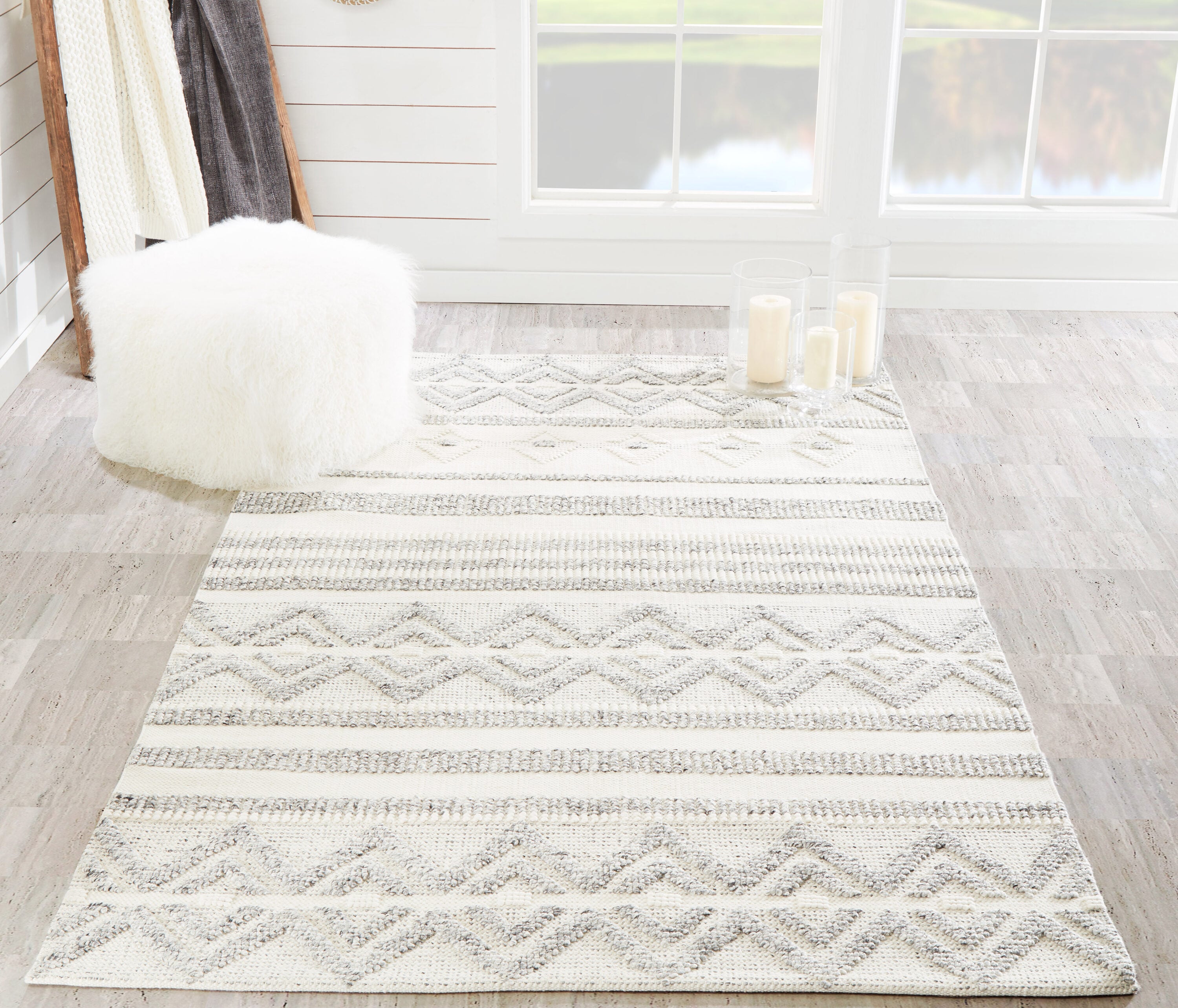 6'x24' Gray Diamond Tufted Handmade Synthetic Runner Rug
