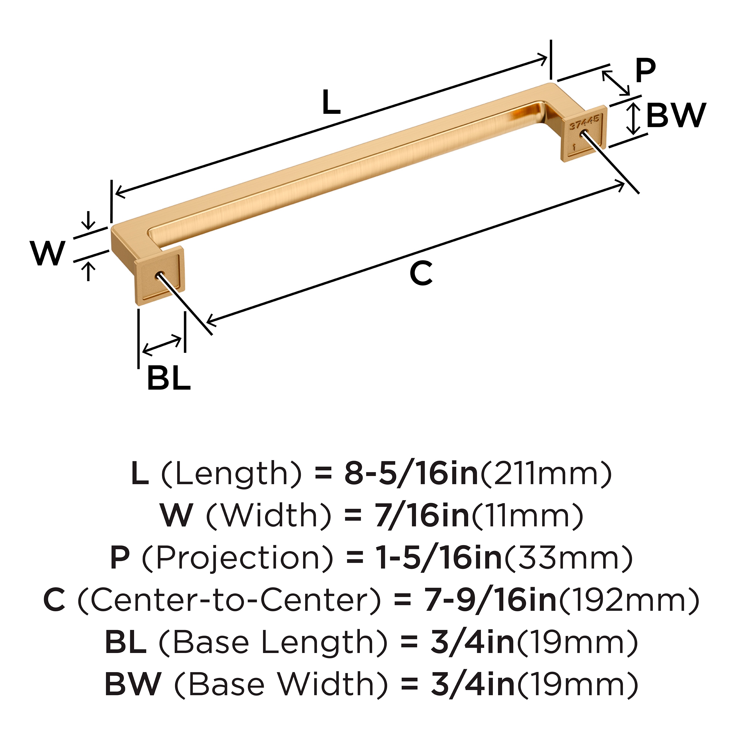Amerock BP37445CZ Cabinet-Pulls - View #4