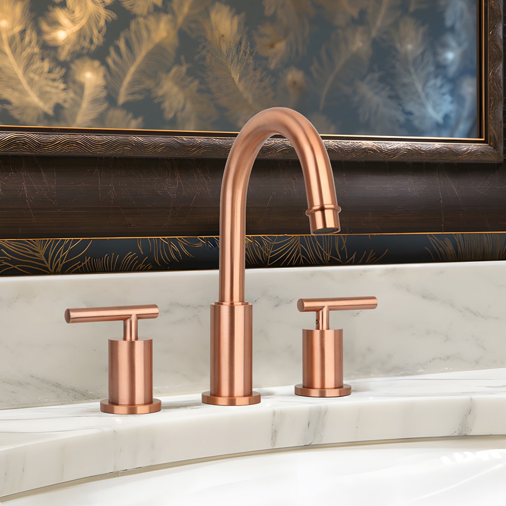 Akicon Copper Widespread 2-Handle Swivel Bathroom Sink Faucet AK41566C ...